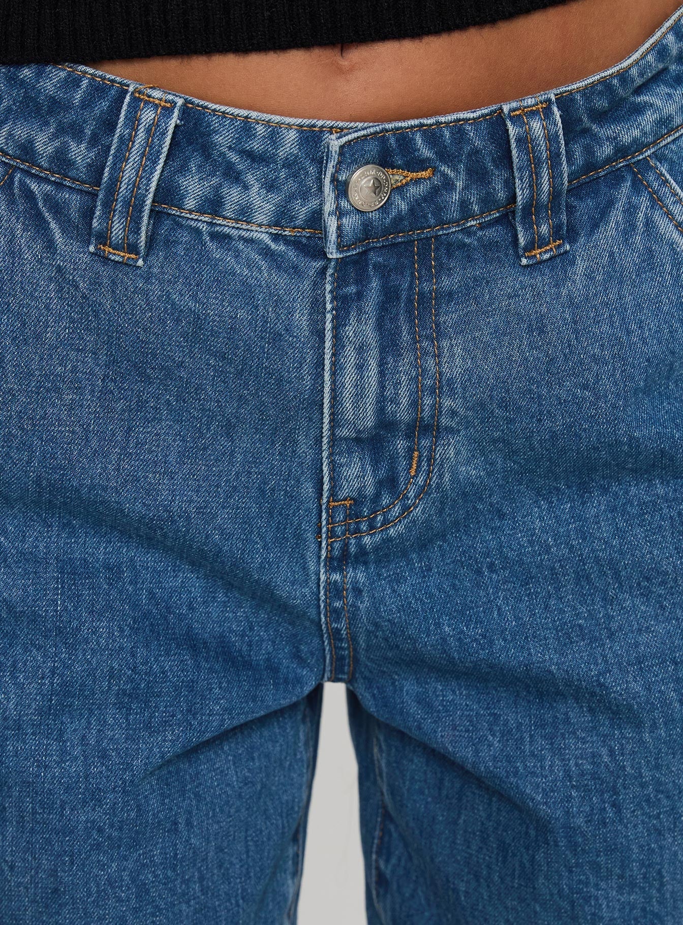 Hurricanes Longline Denim Shorts Mid Wash - Image 6