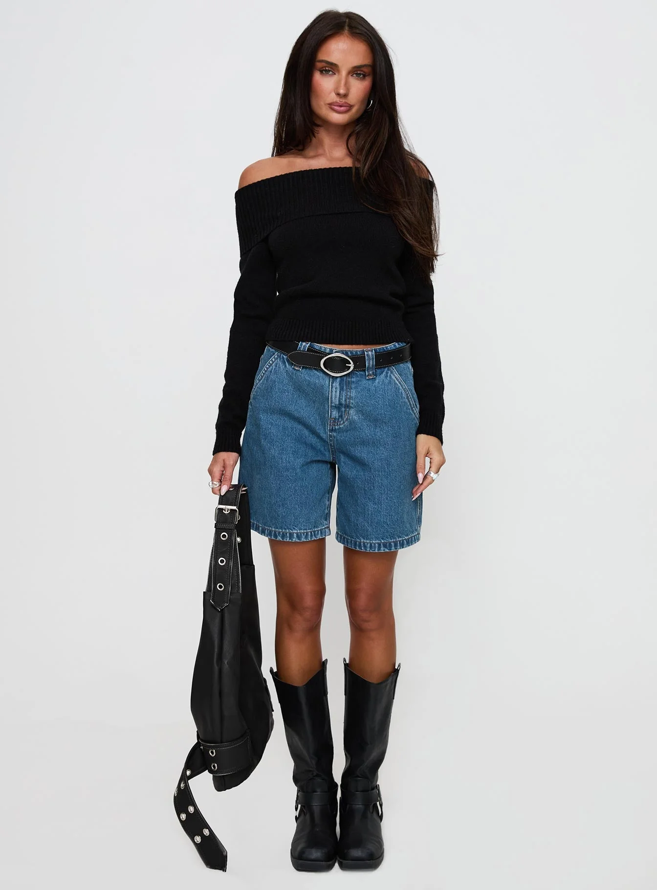 Hurricanes Longline Denim Shorts Mid Wash - Image 7