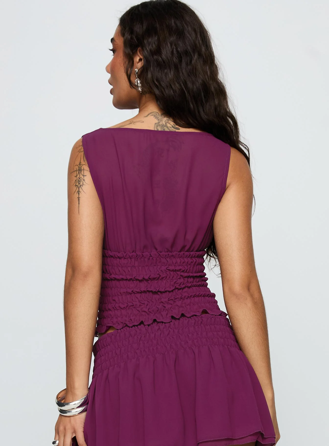 I Belong Shirred Top Wine - Image 5