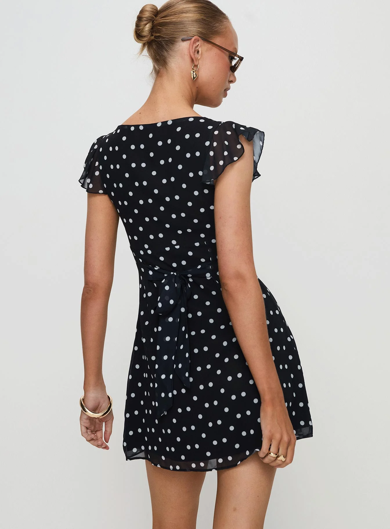 I Guess So Mini Dress Black Polka Dot Tall - Image 5