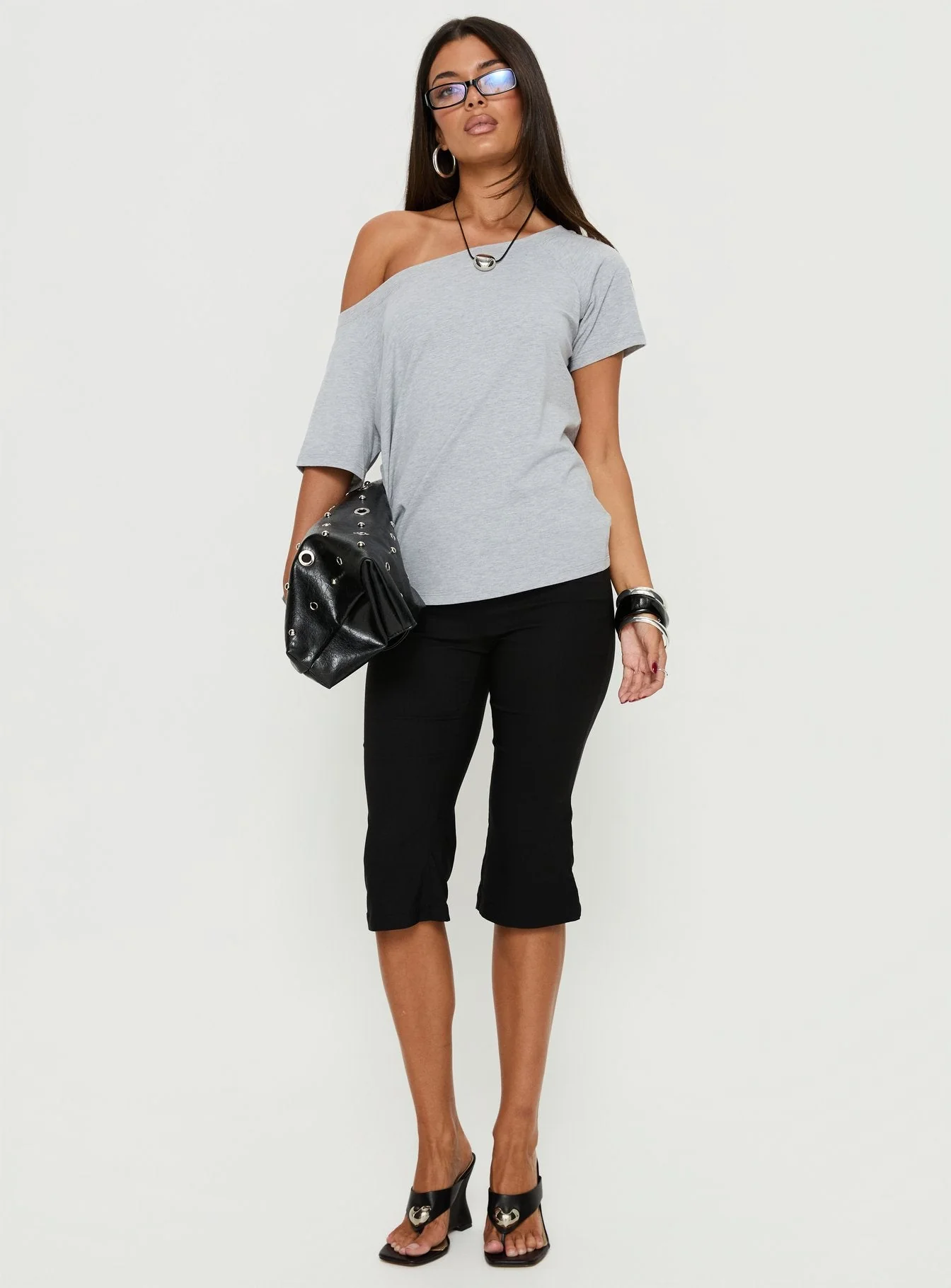 Icon Baby Off Shoulder Top Grey - Image 2