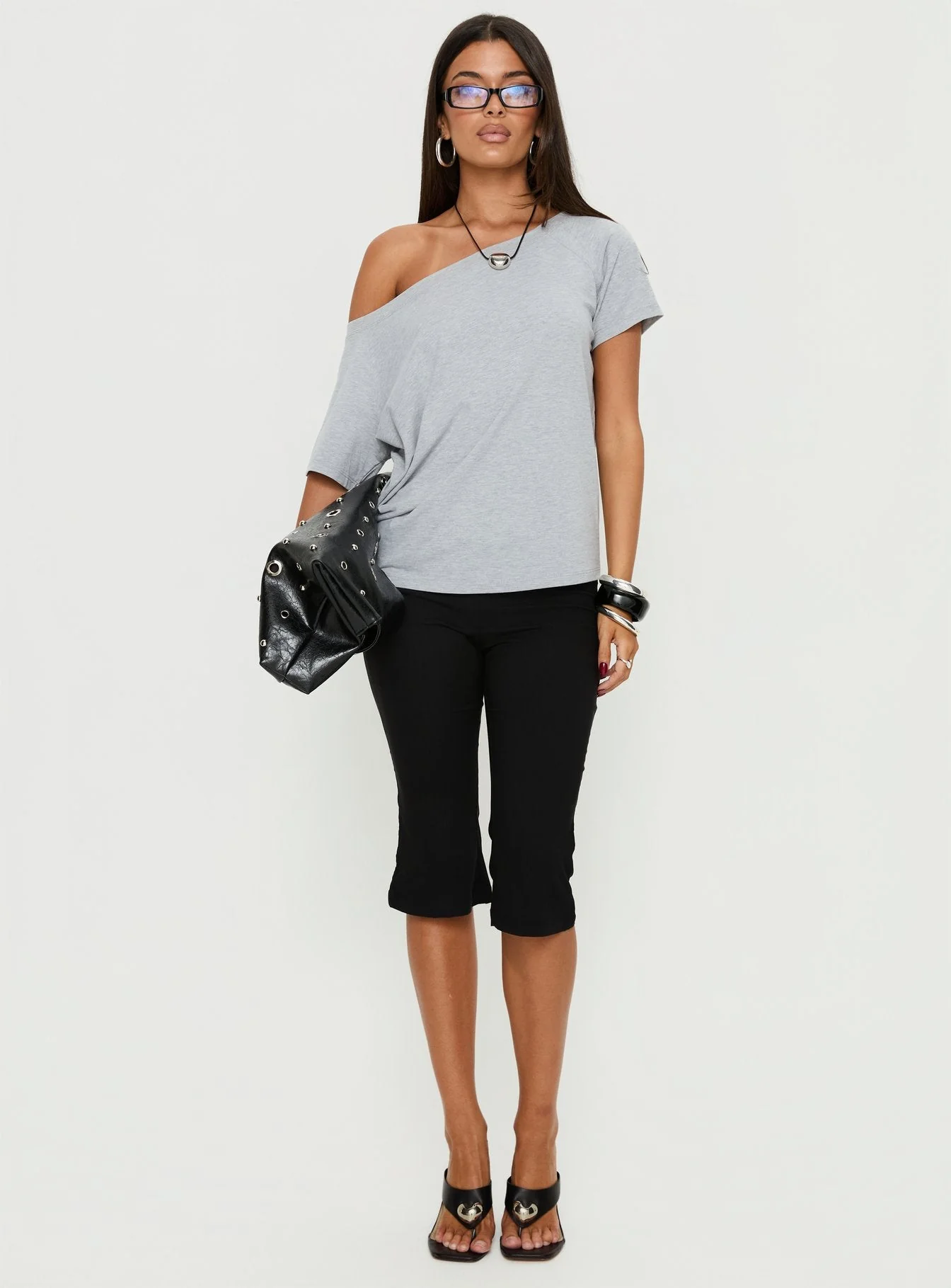 Icon Baby Off Shoulder Top Grey - Image 6