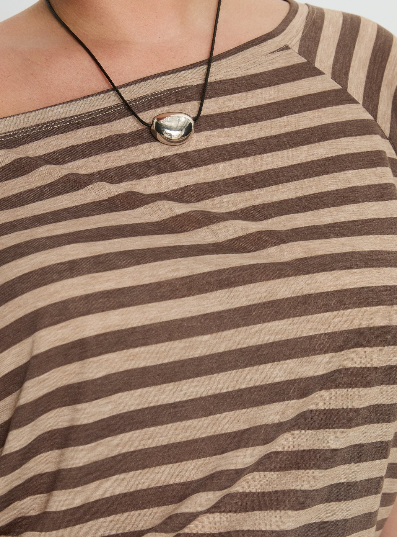 Icon Baby Off Shoulder Top Brown Stripe Curve - Image 6