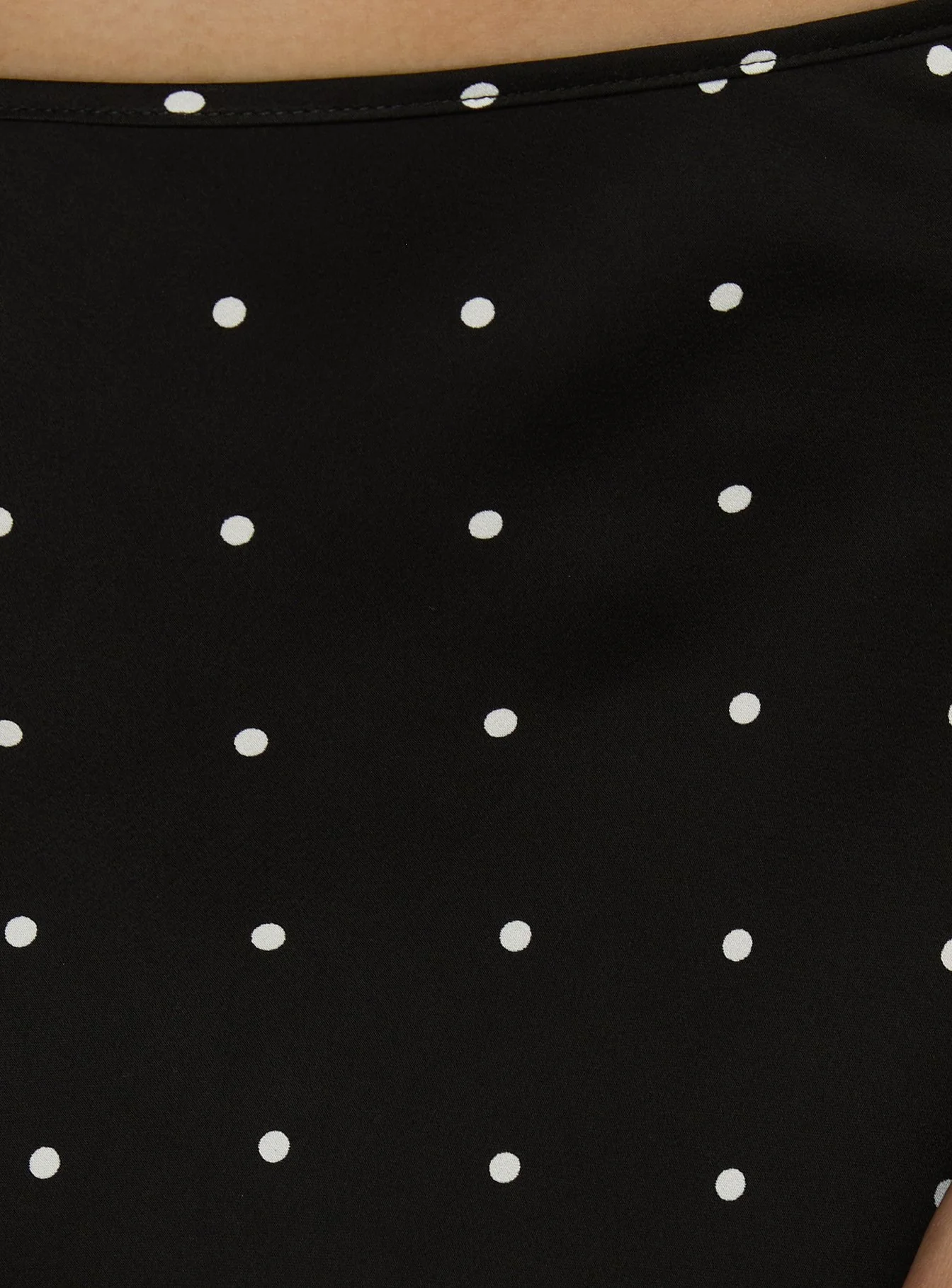 Idette Lace Asymmetrical Mini Skirt Black Polka Dot - Image 6