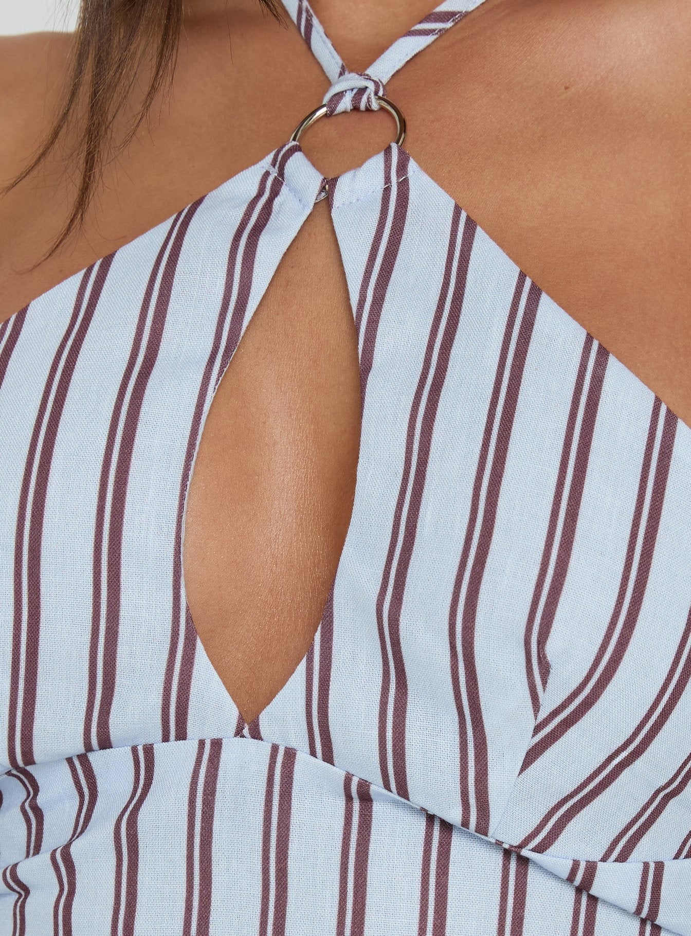 Idiana Halter Keyhole Top Blue Stripe - Image 5