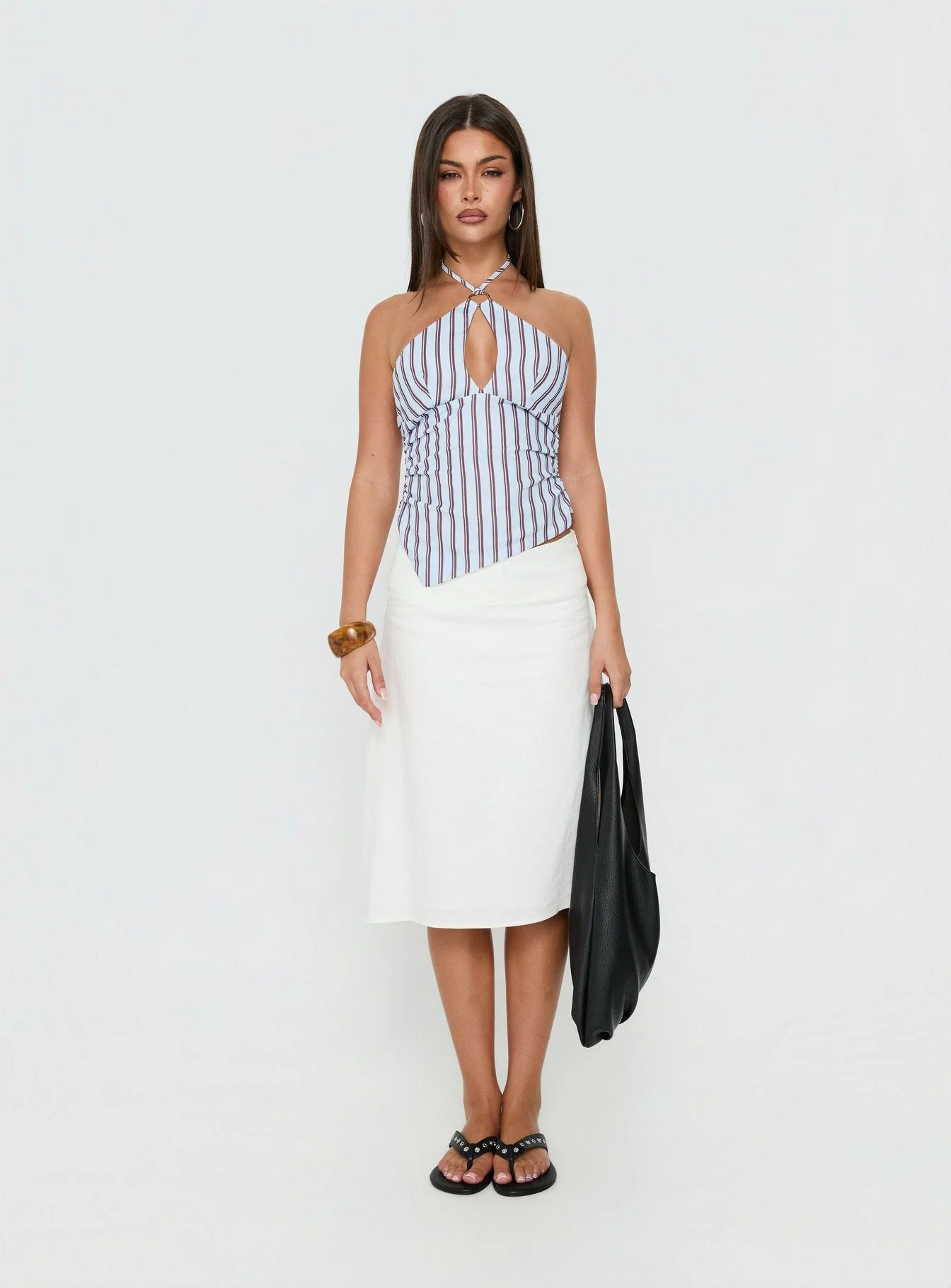Idiana Halter Keyhole Top Blue Stripe - Image 6