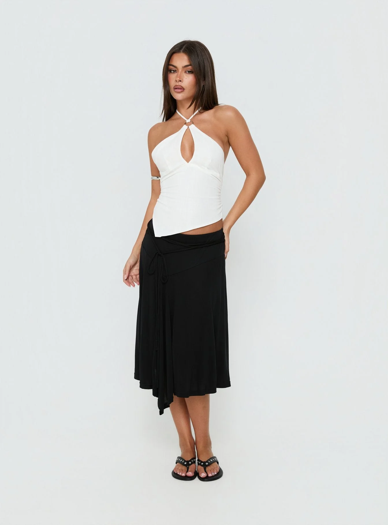 Idiana Halter Keyhole Top Cream - Image 3