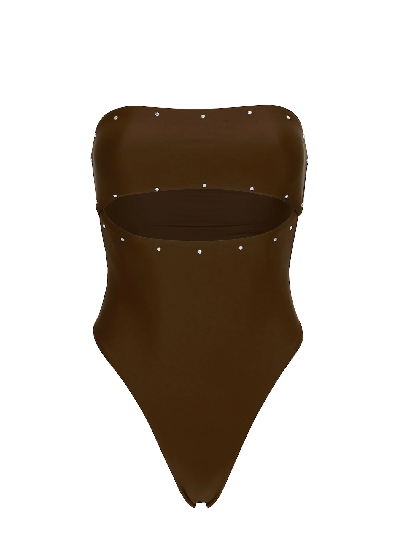 Imika Keyhole Stud One Piece Bikini Brown - Image 5