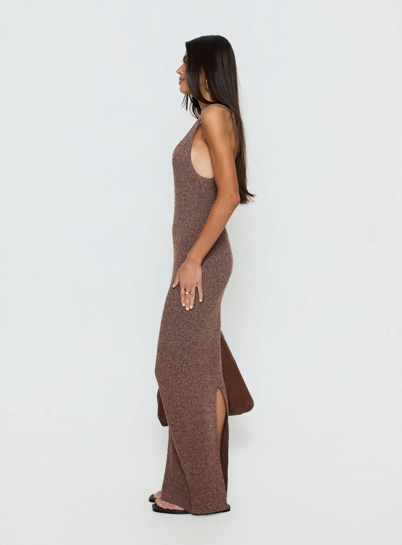 Imirisa Scoop Knit Maxi Dress Mocha - Image 3