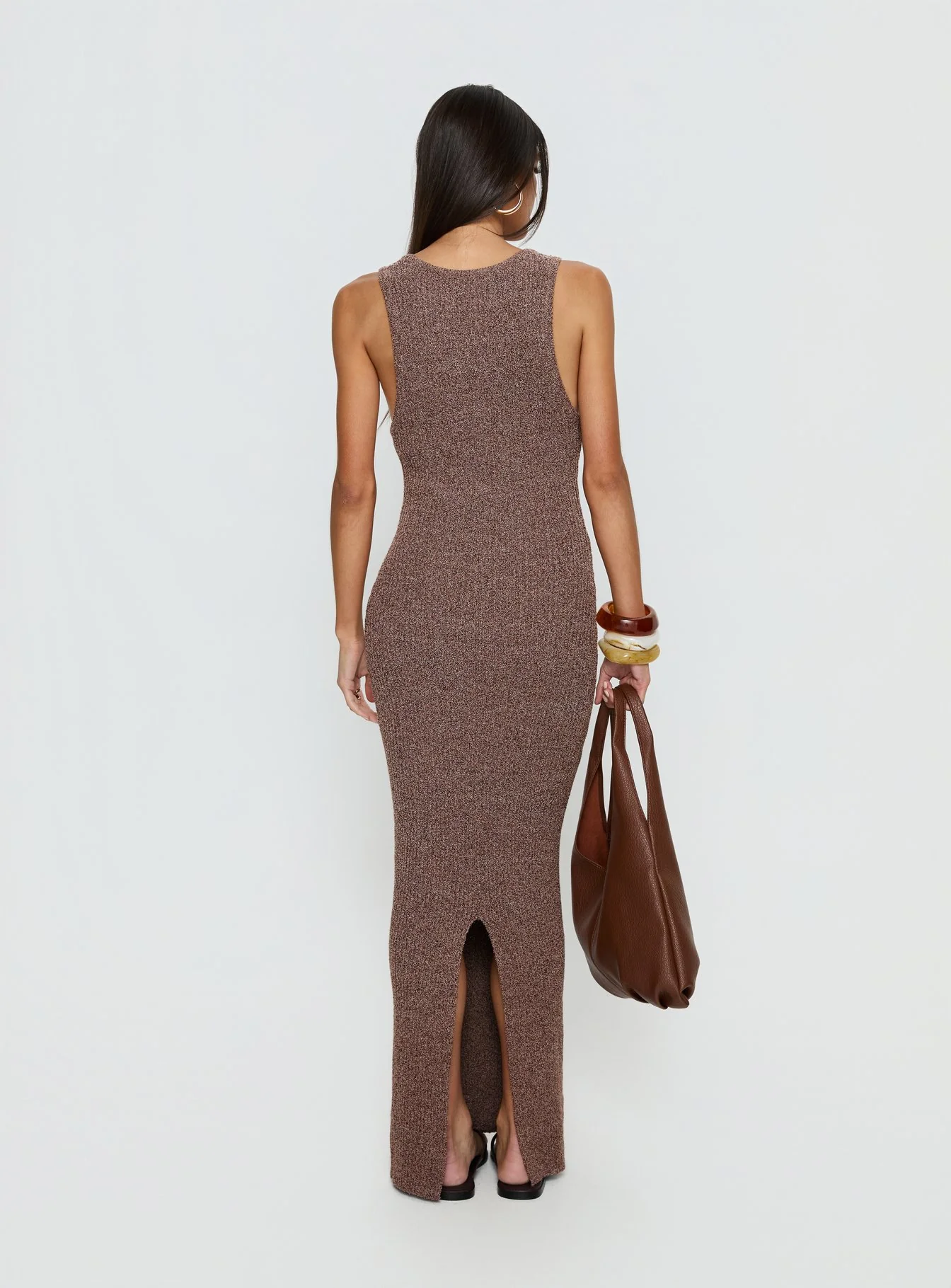 Imirisa Scoop Knit Maxi Dress Mocha - Image 4