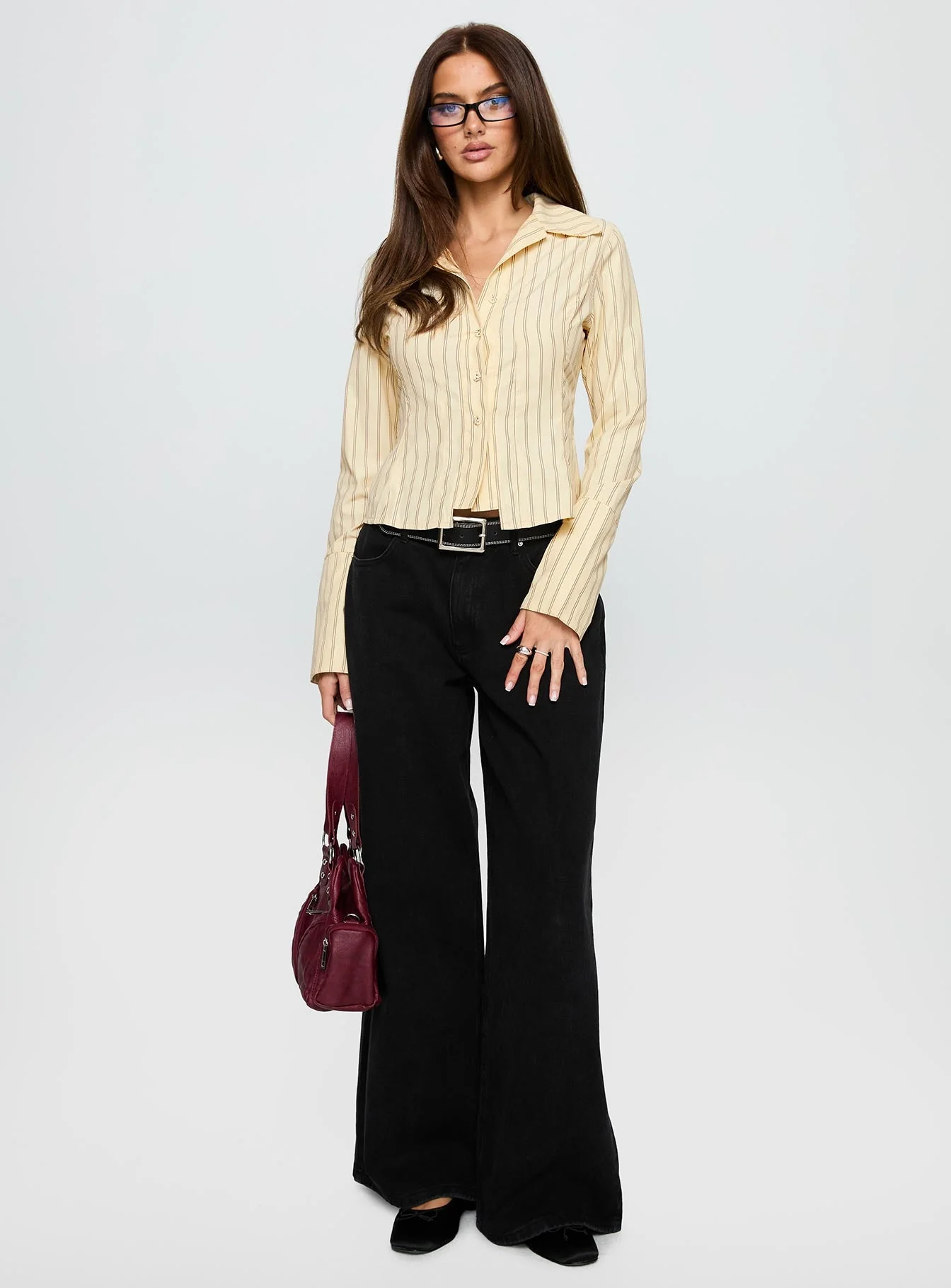 In Brooklyn Collared Top Yellow Stripe - Image 3