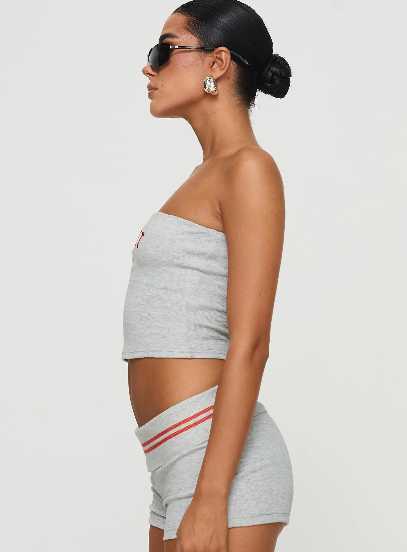 In Miami Strapless Top Grey - Image 4