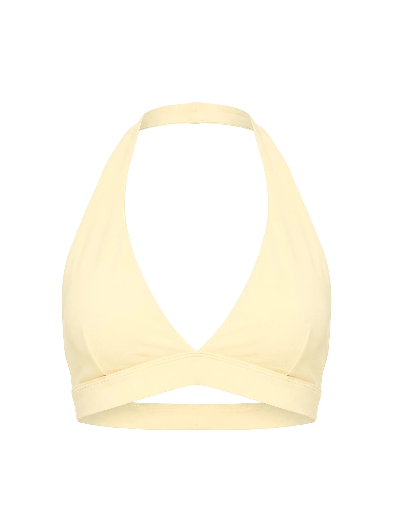 In Motion Active Plunge Halter Crop Top Yellow - Image 13