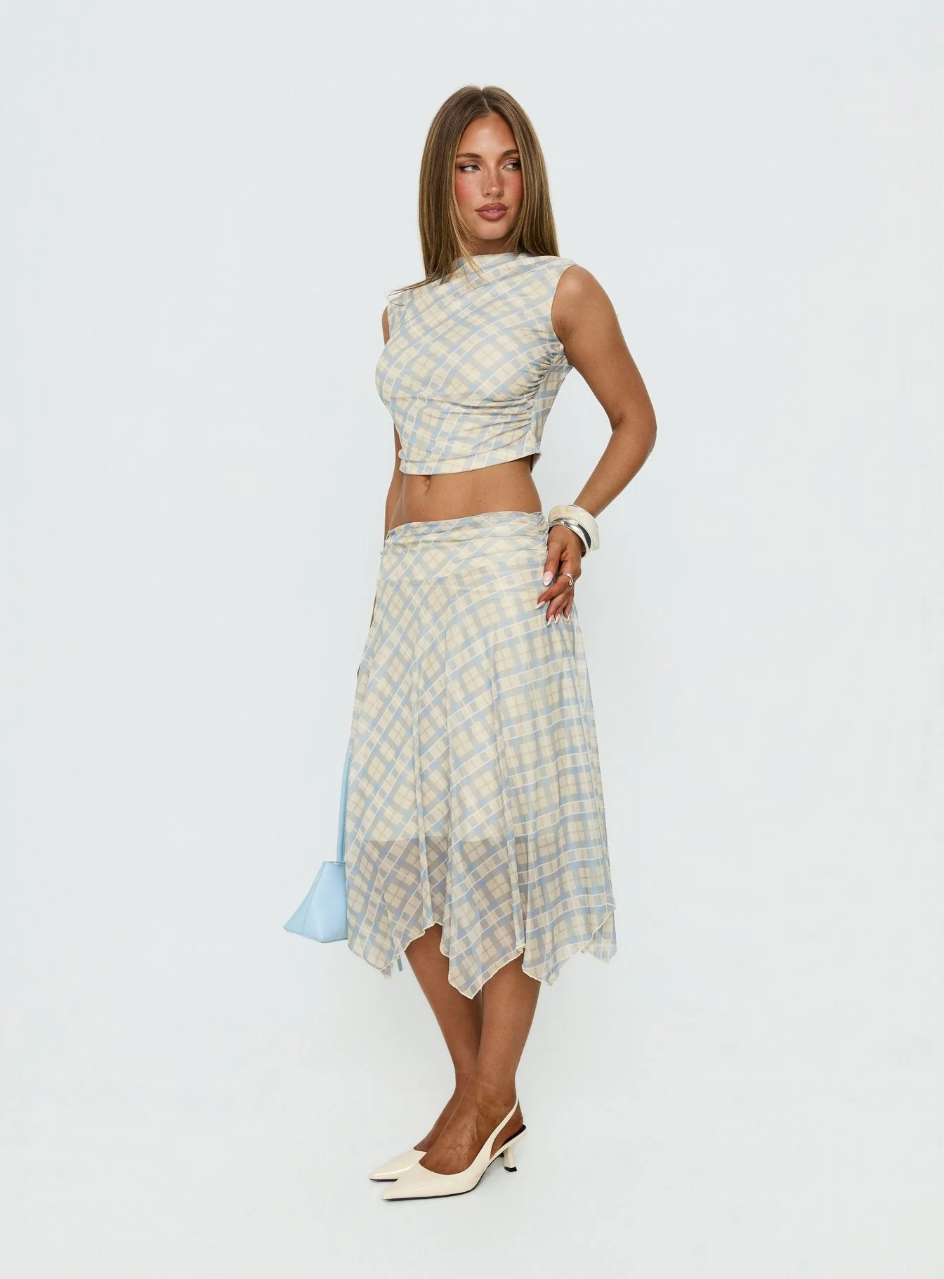 In My Lane Ruched Waist Midi Skirt Multi - Image 4