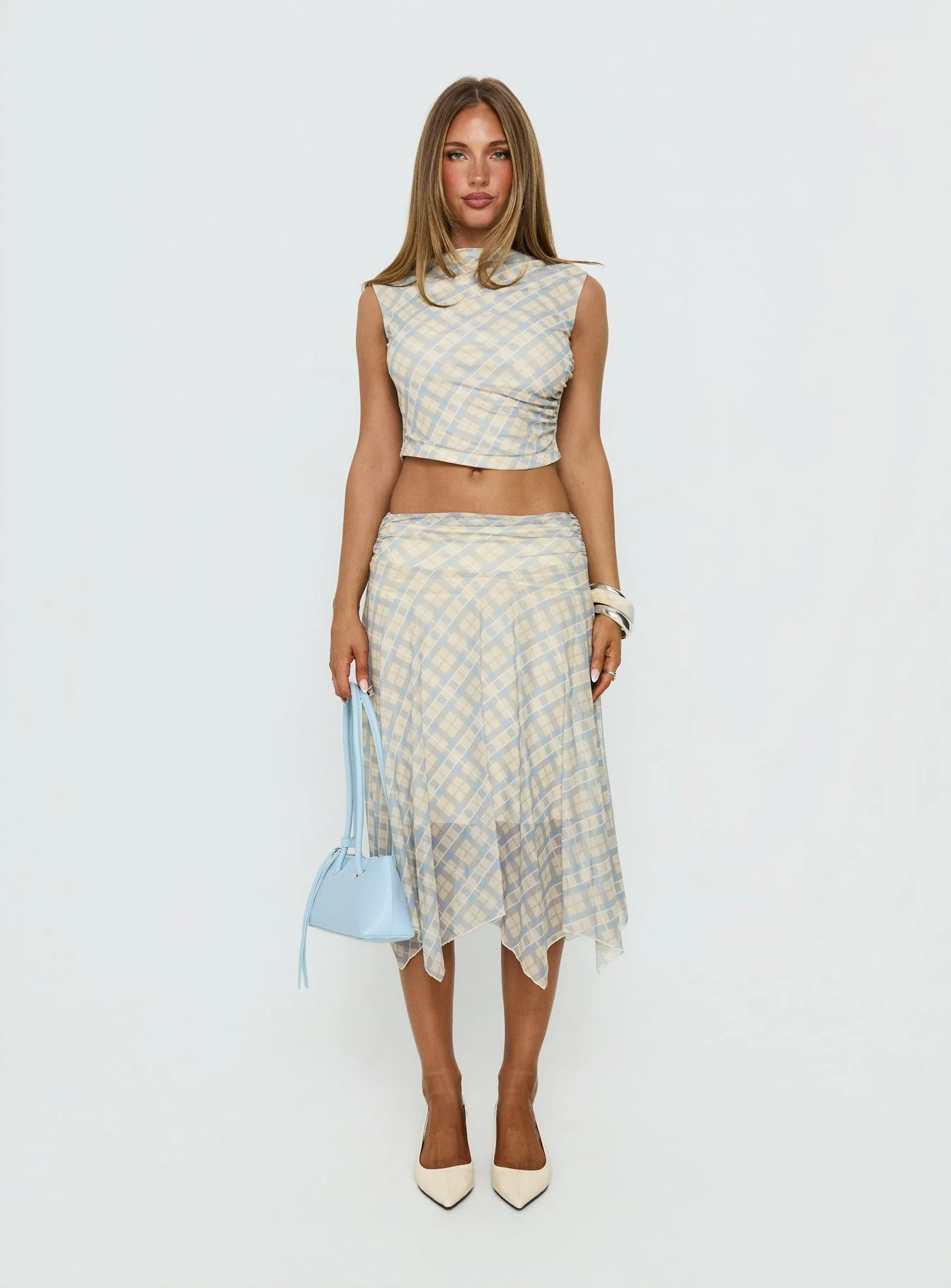 In My Lane Ruched Waist Midi Skirt Multi - Image 7