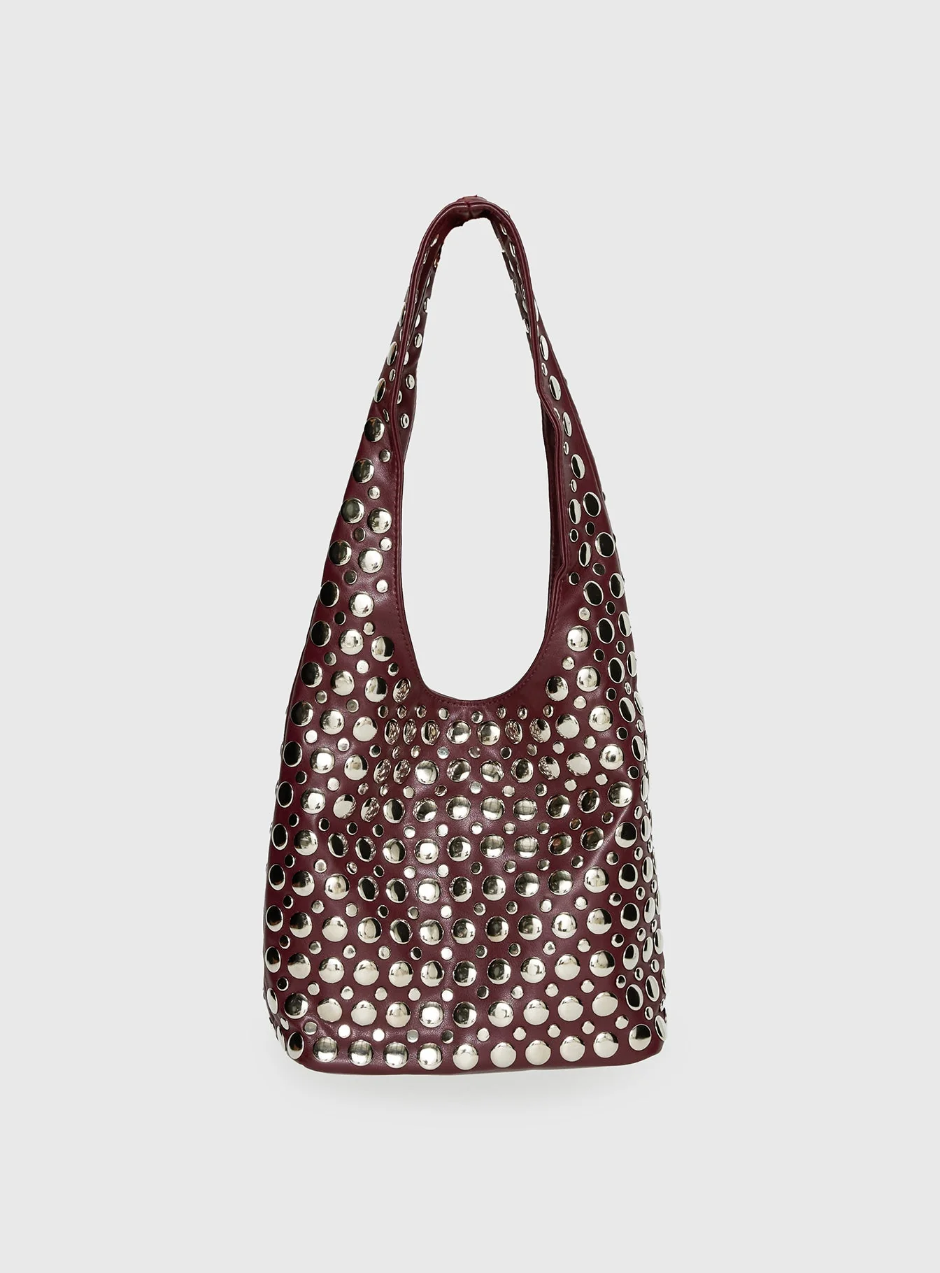 In The Crowd Shoulder Bag Burgundy / Silver - Image 4