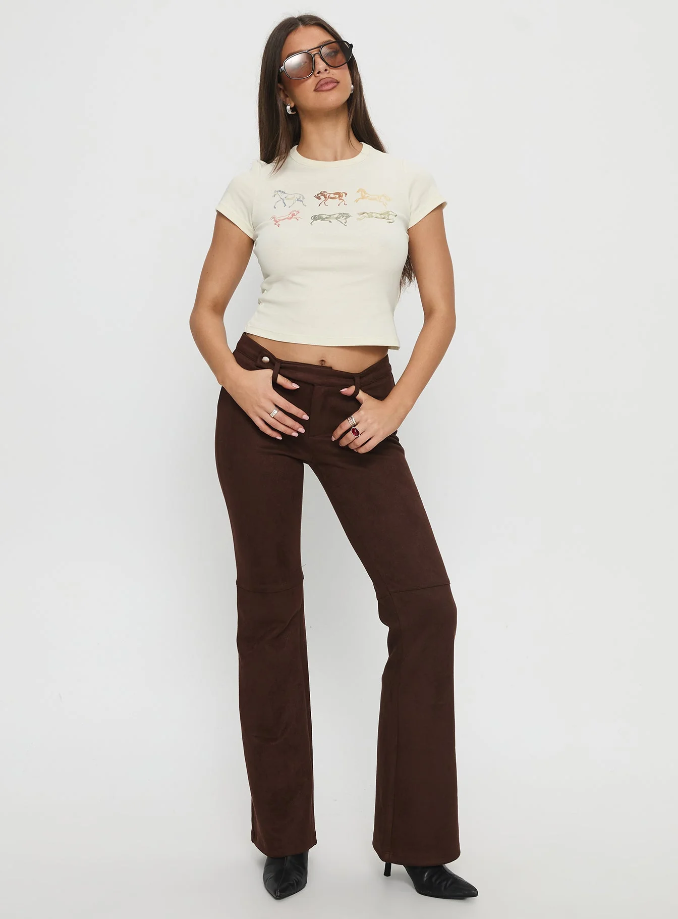 In The West Horse Baby Tee Cream - Image 3