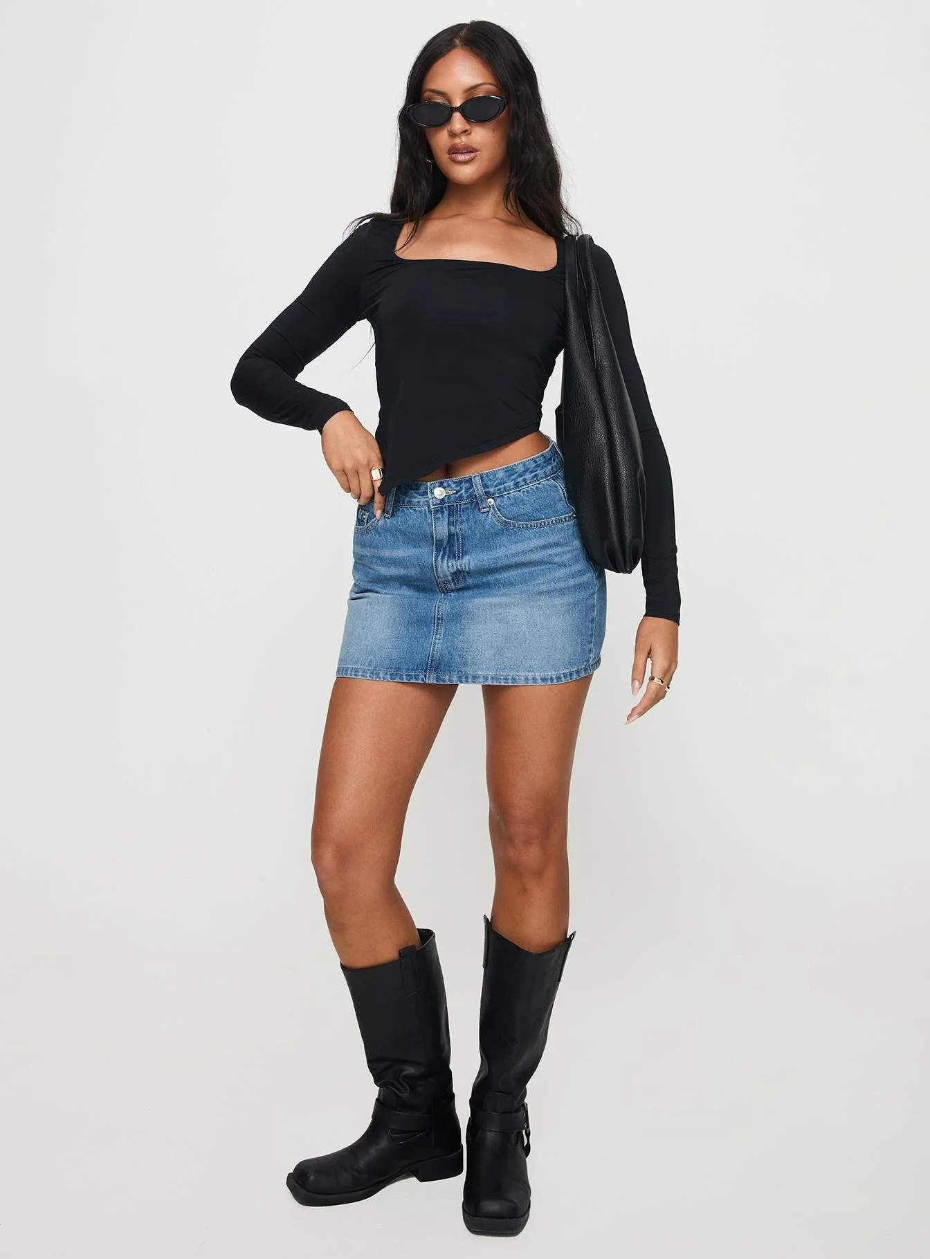 Inca Long Sleeve Top Black - Image 2