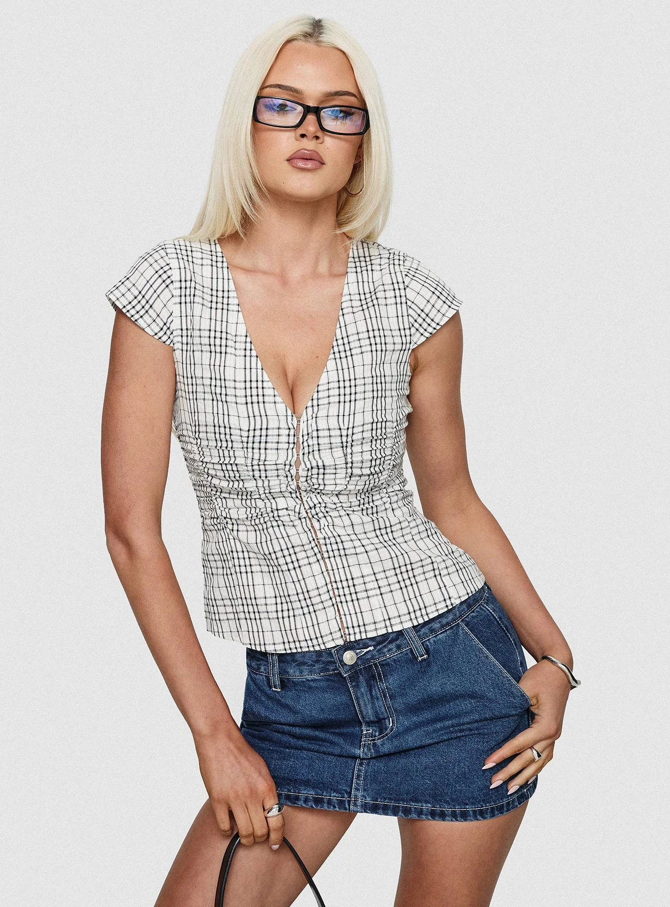 Indulgence Corset Top Multi Check - Image 9