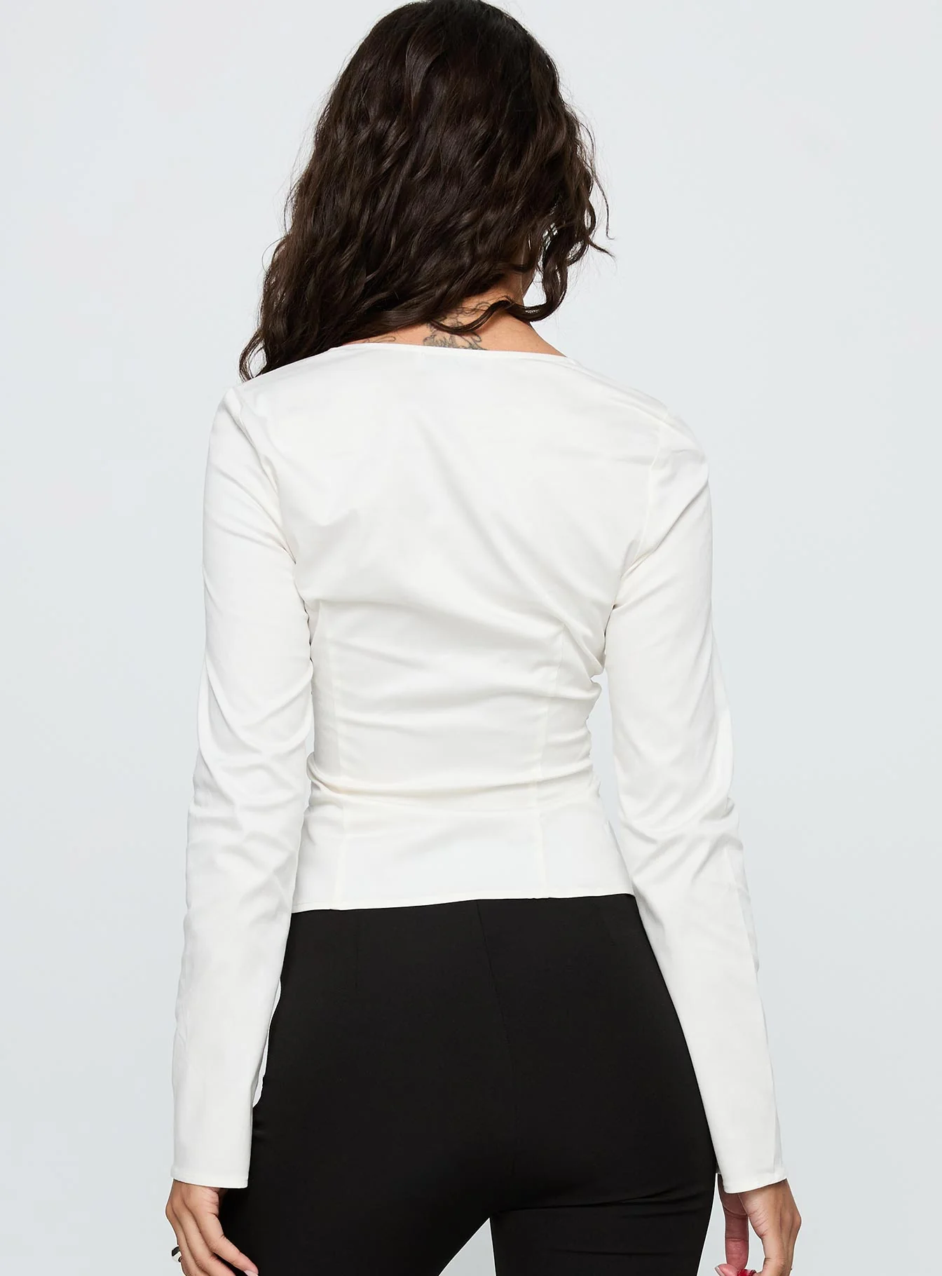 Indulgence Long Sleeve Corset Top White - Image 5