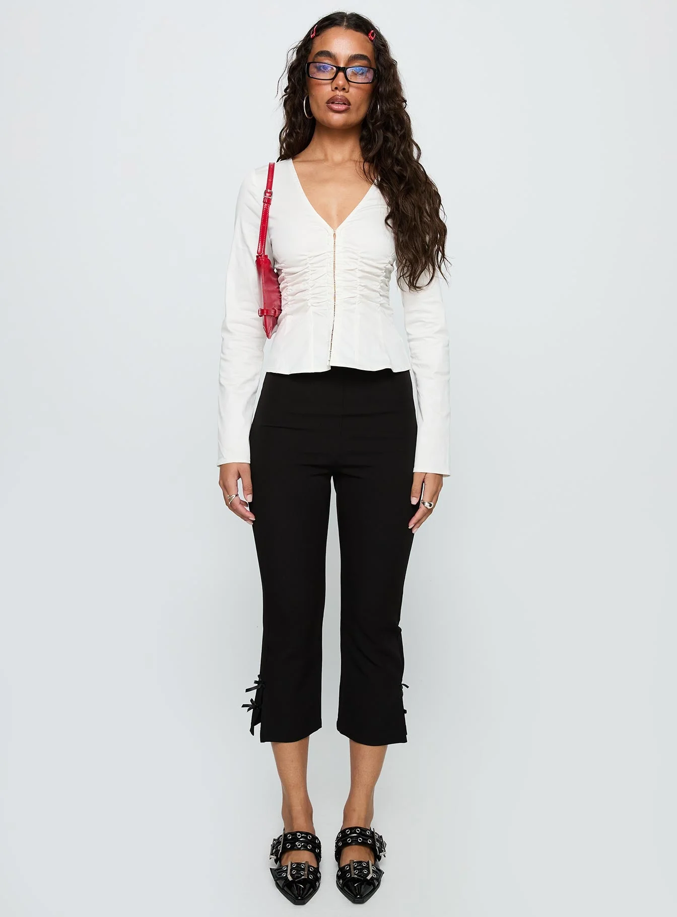 Indulgence Long Sleeve Corset Top White - Image 7