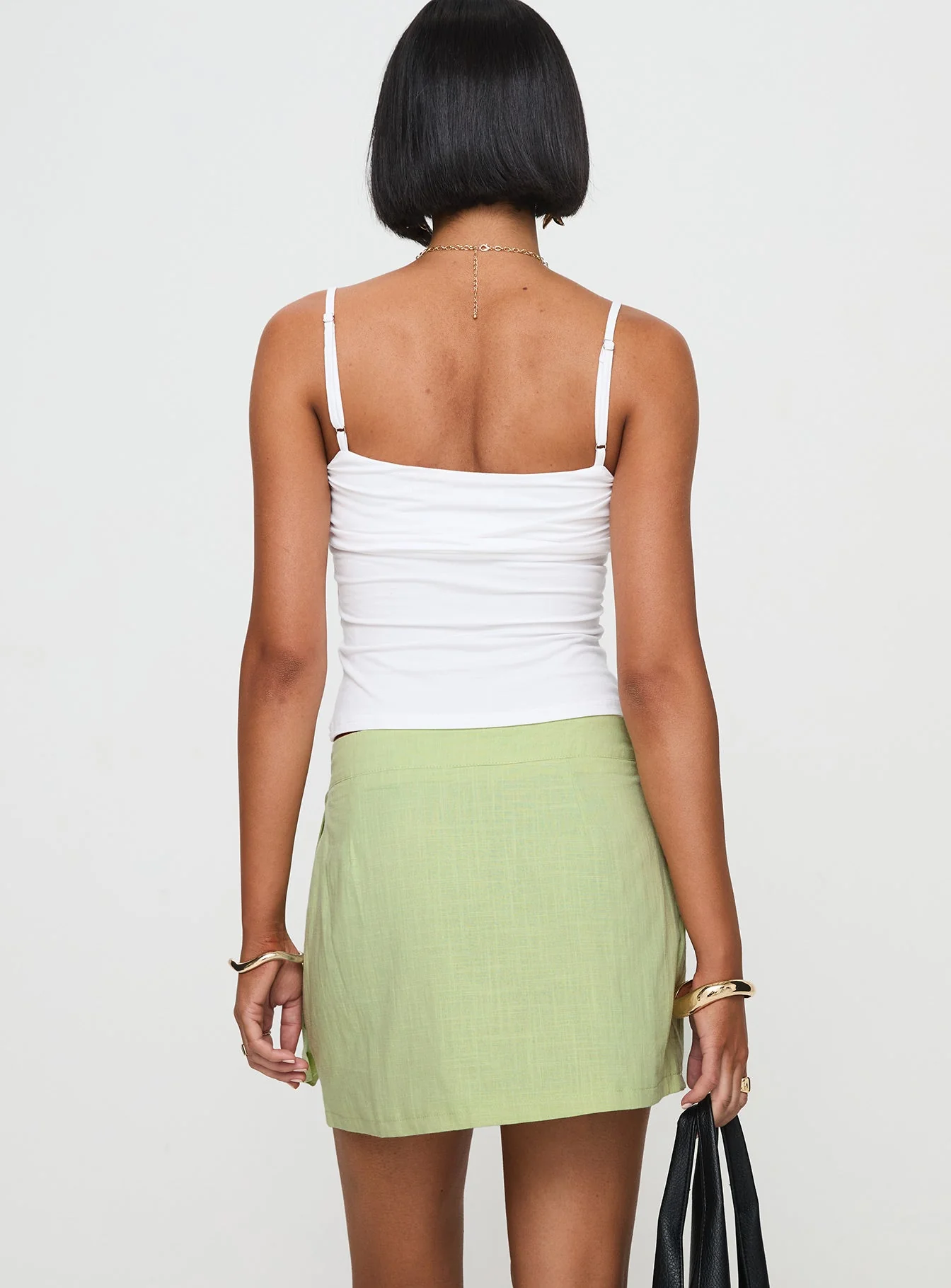 Isaak Wrap Mini Skirt Sage - Image 5