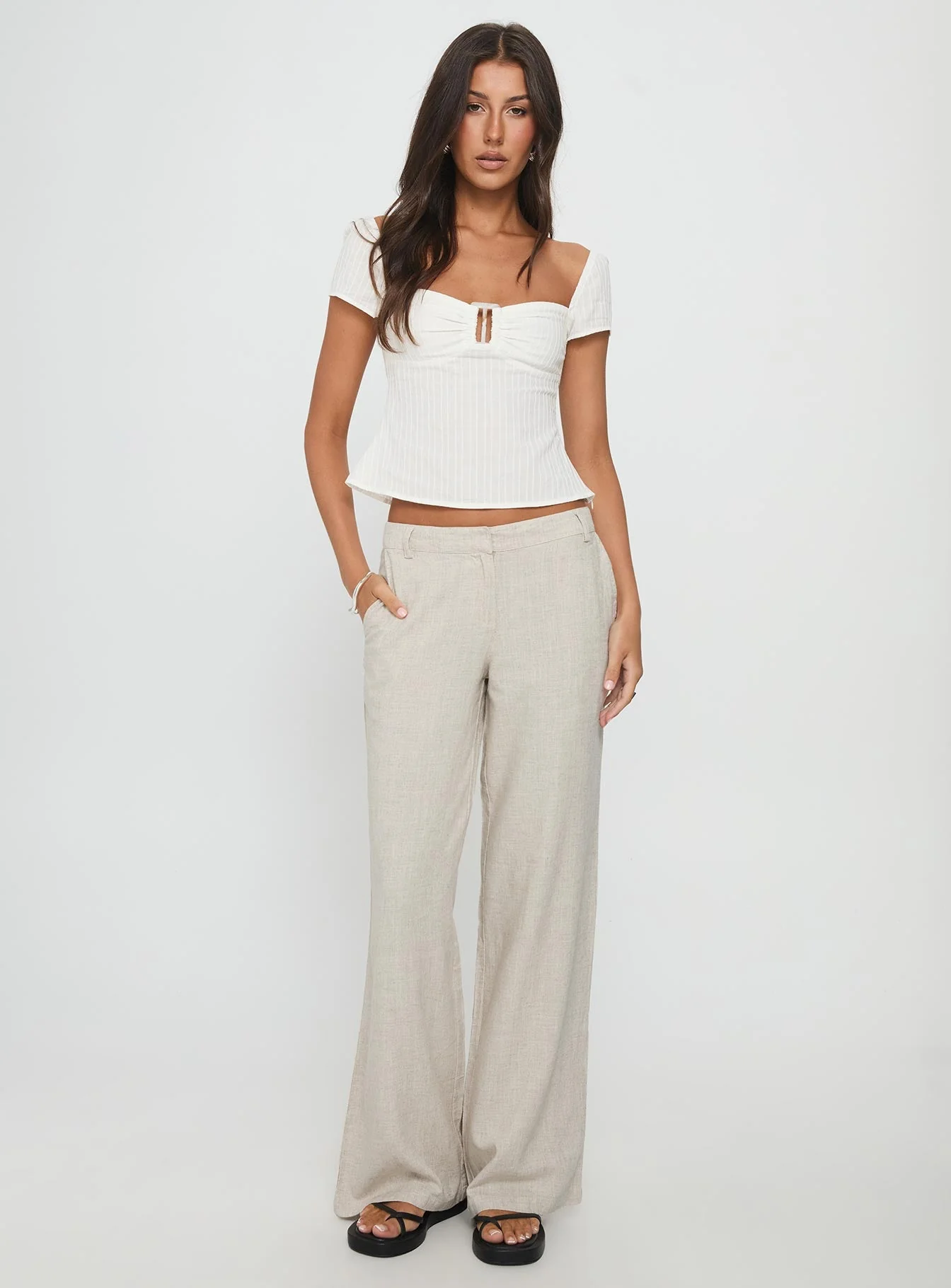 Isabetta Short Sleeve Top White - Image 3