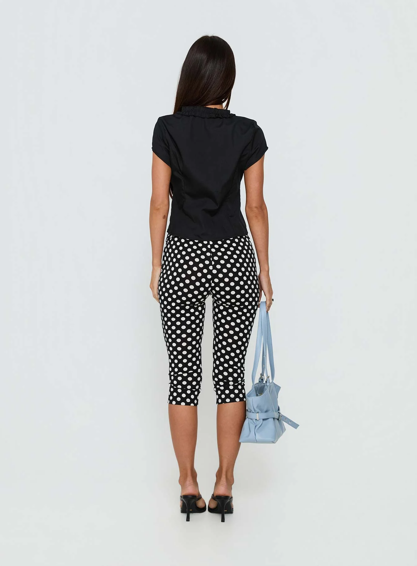 Isadonna Capri Pants Black Polka Dot - Image 5