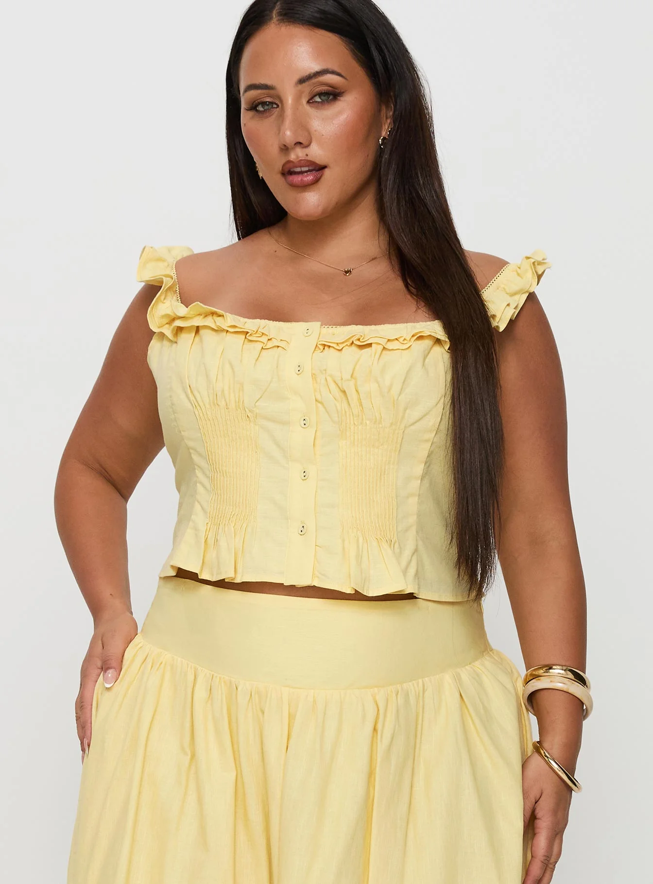 Isadoria Frill Top Yellow Curve - Image 2