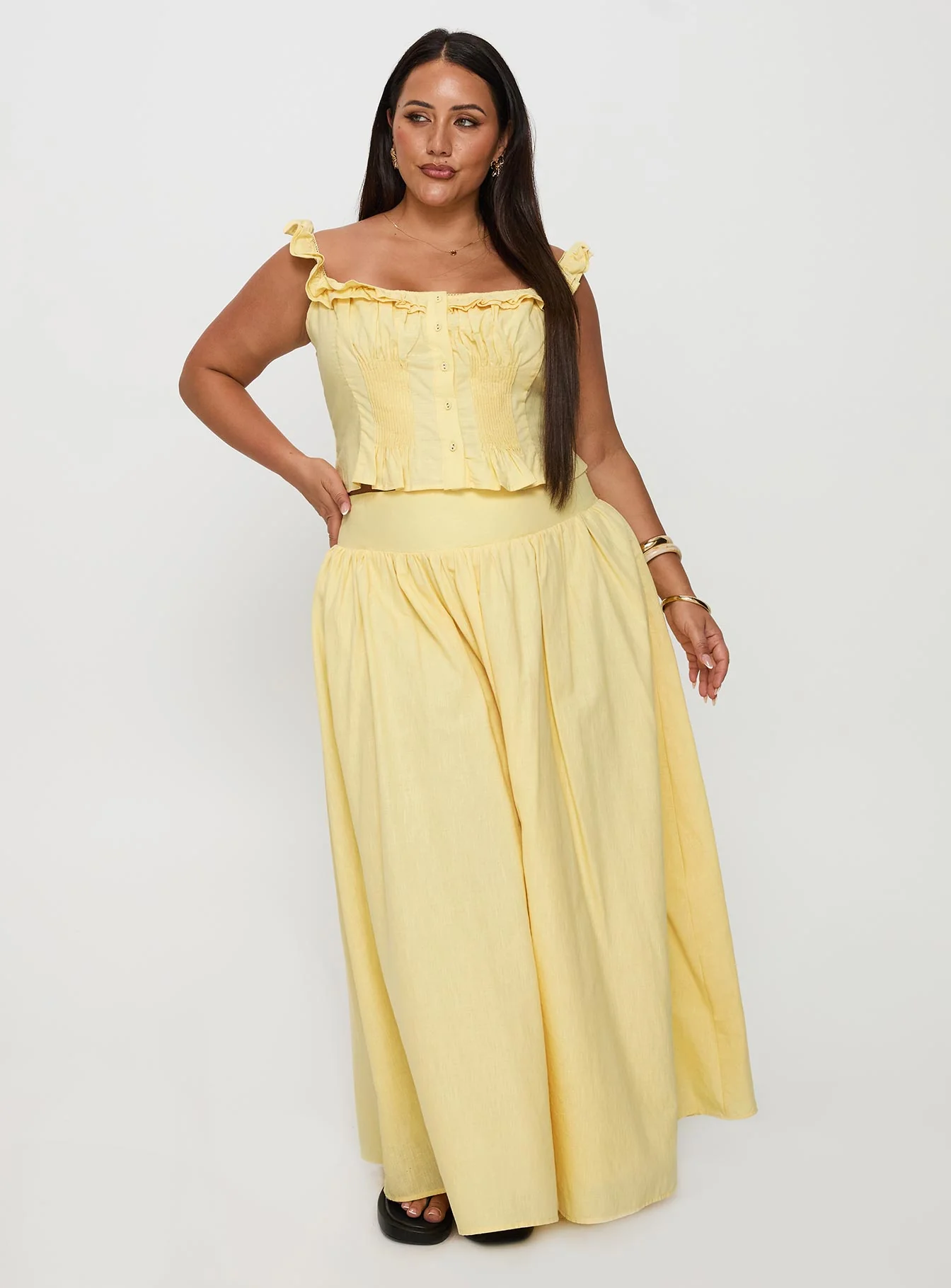 Isadoria Frill Top Yellow Curve - Image 3