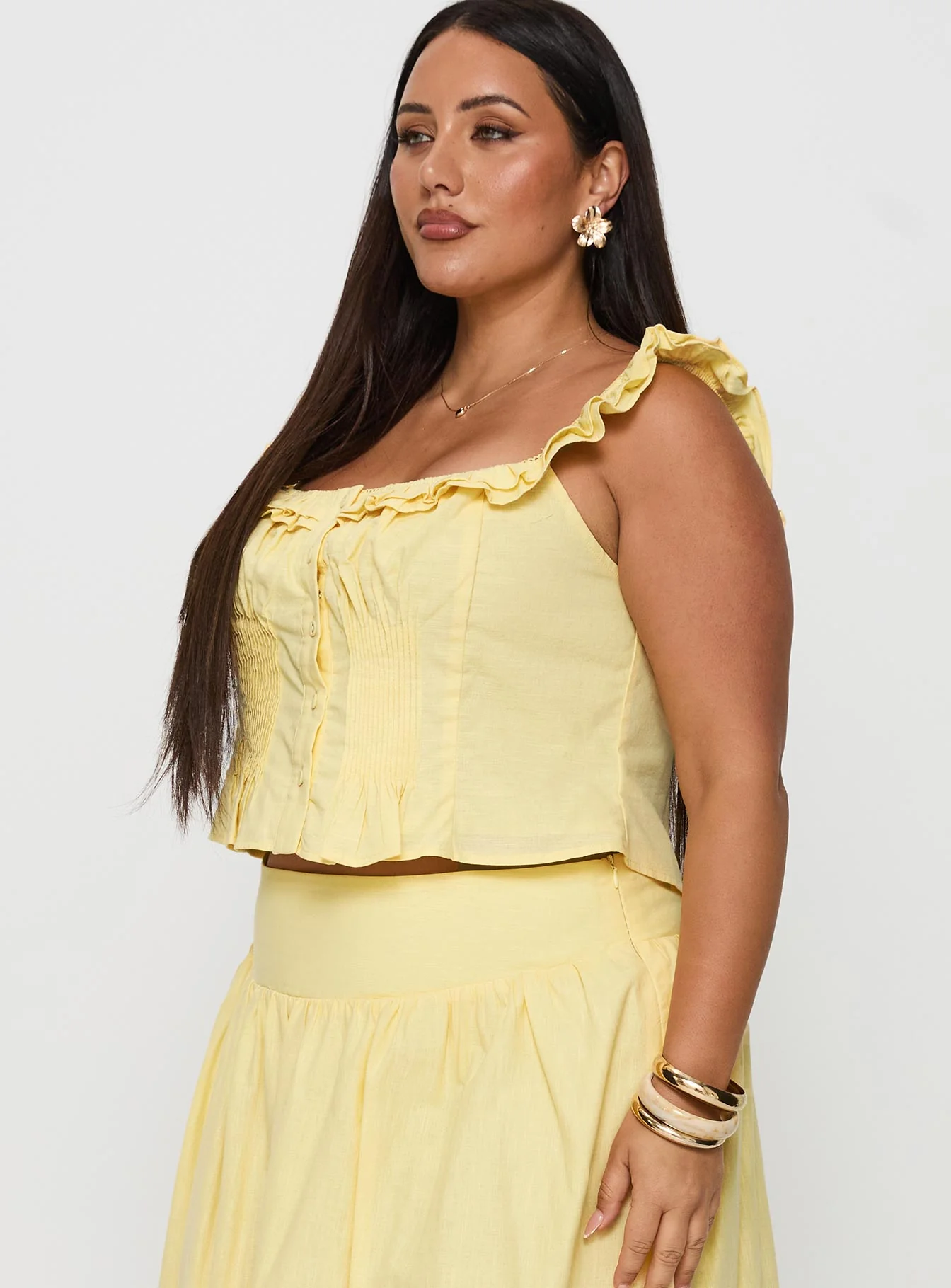 Isadoria Frill Top Yellow Curve - Image 4