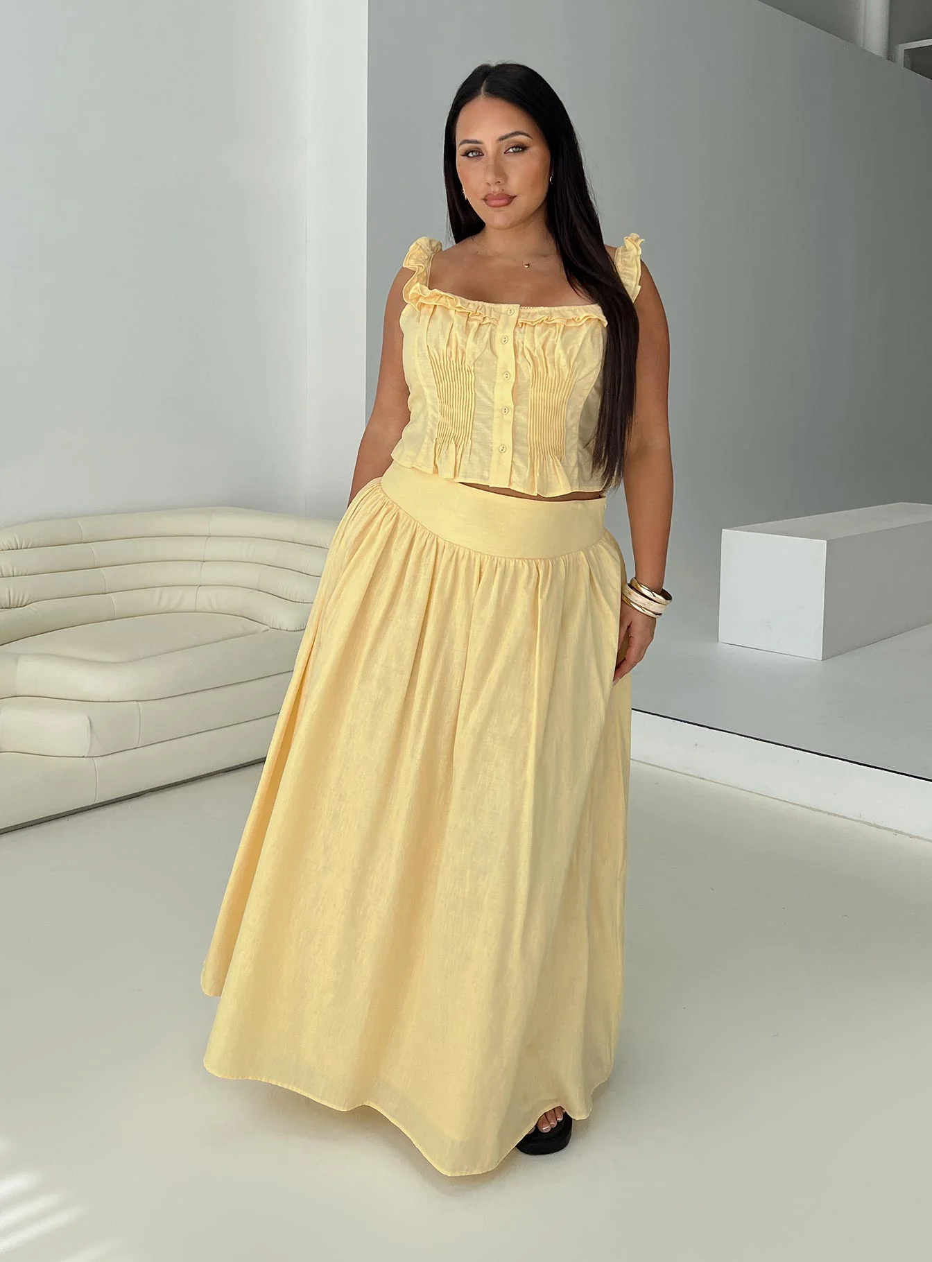 Isadoria Frill Top Yellow Curve - Image 8