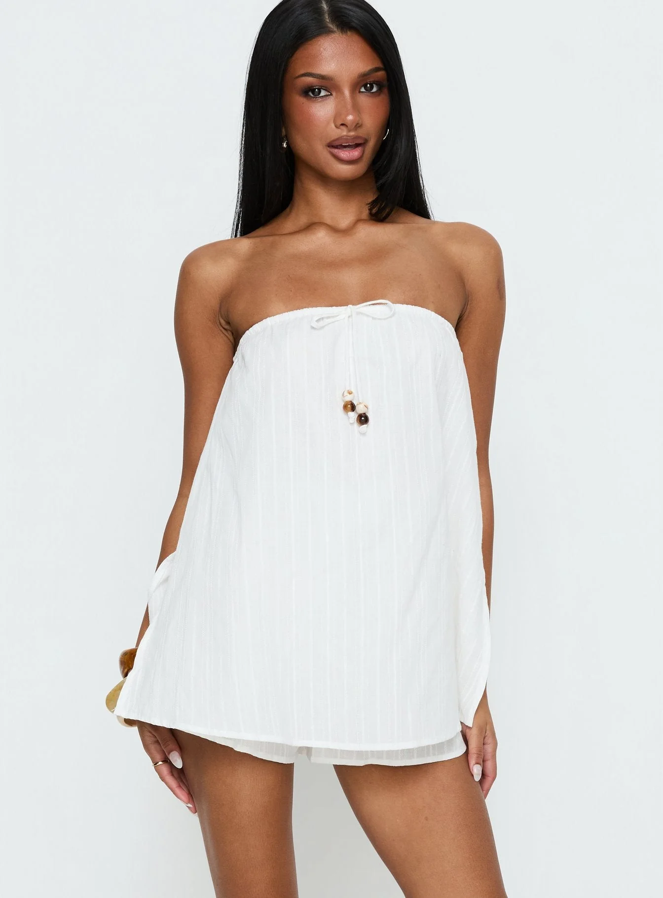 Isafelia Strapless Playsuit Off White - Image 2