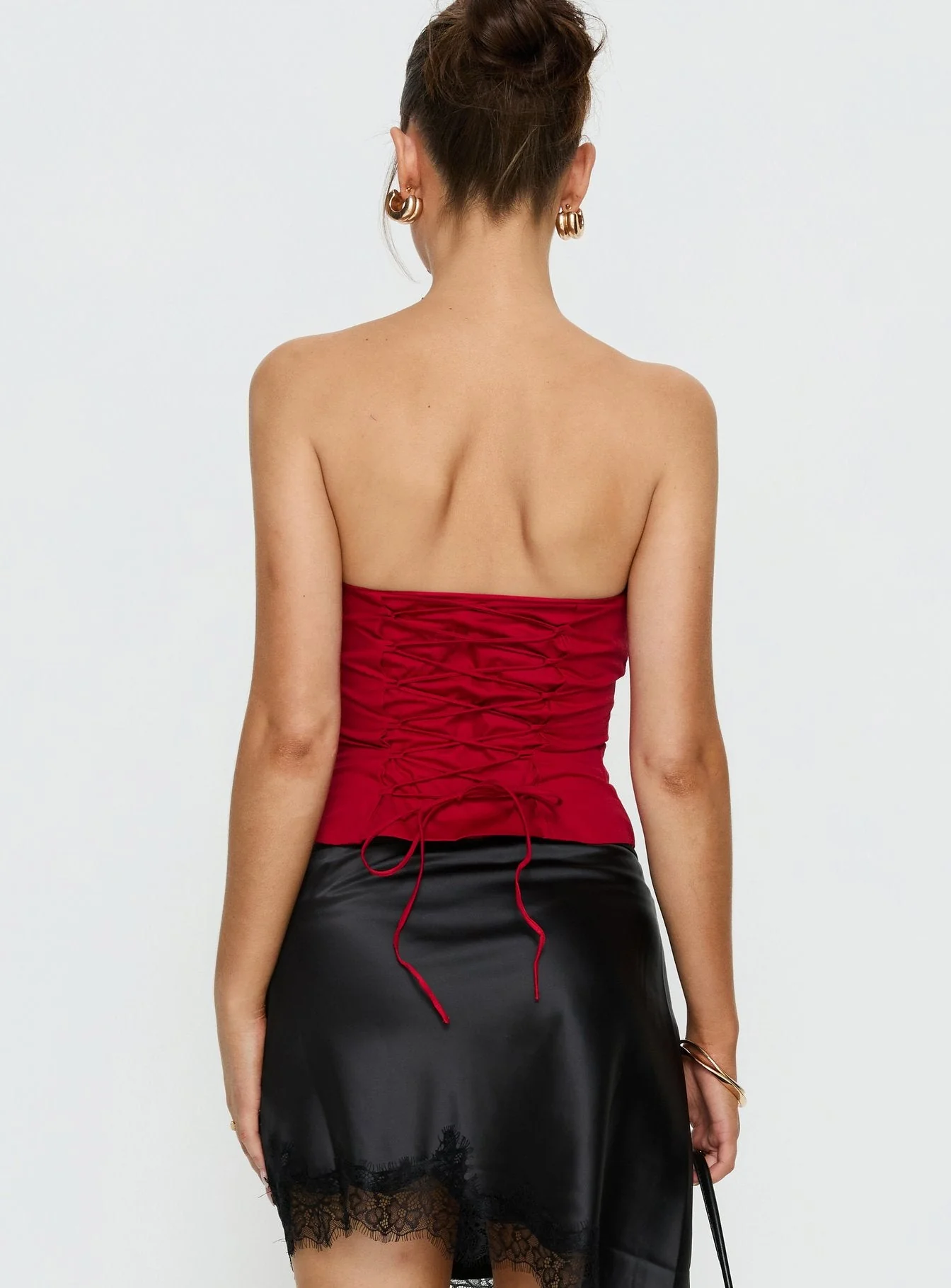 Isalina Strapless Corset Top Red - Image 5