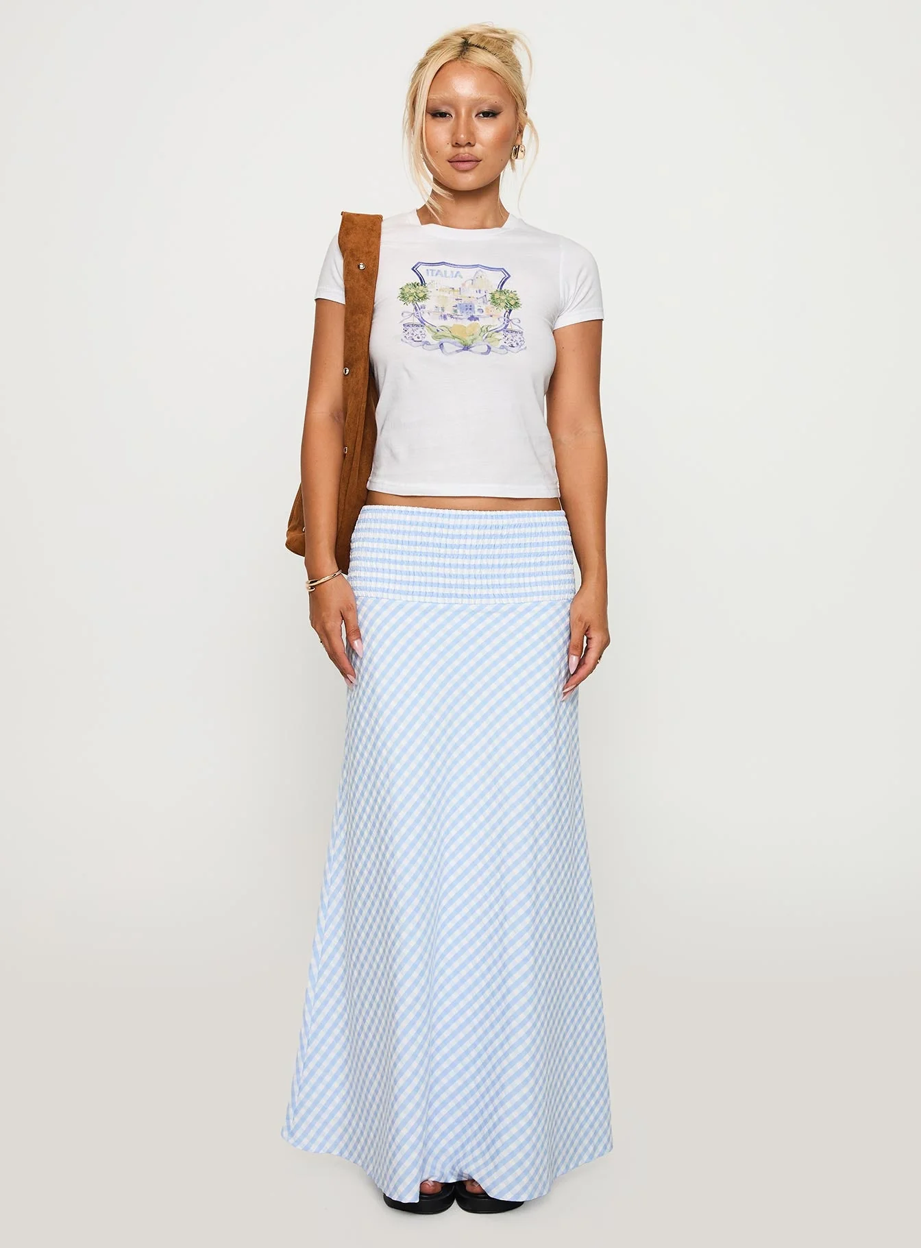 Italia Lemon Bow Graphic Top White - Image 7