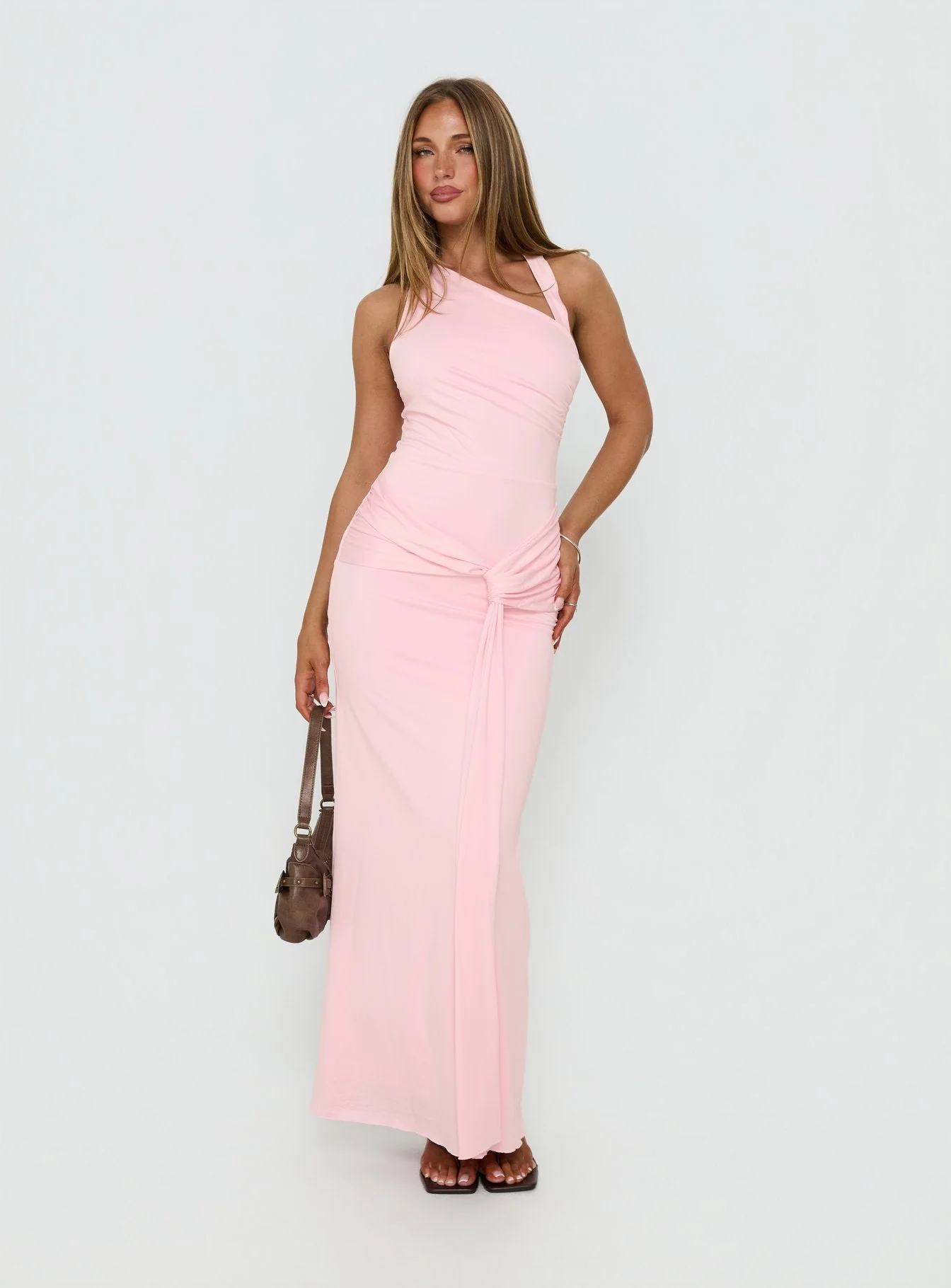 Ivetta Ruched Maxi Dress Pink - Image 2