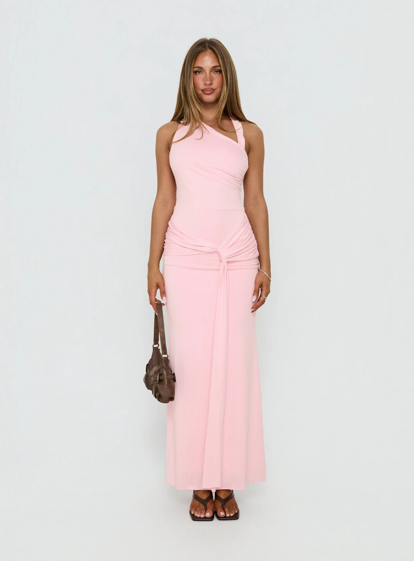 Ivetta Ruched Maxi Dress Pink - Image 8