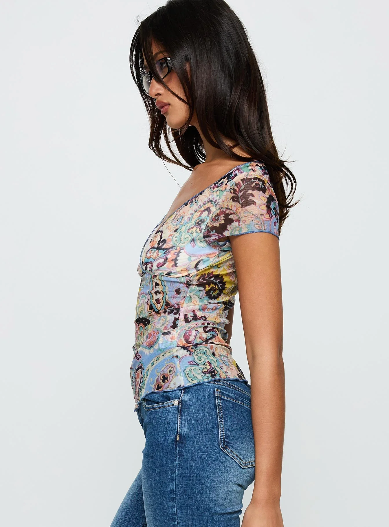 Jaceon Cross Front Top Multi Paisley - Image 3