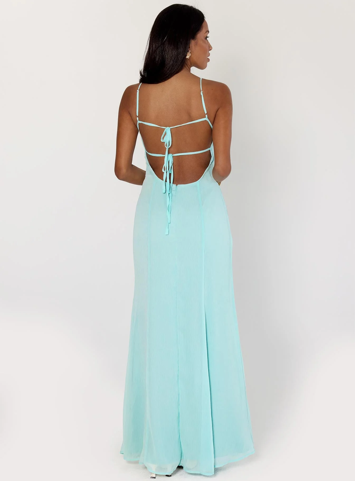 Jadira Scarf Maxi Dress Aqua - Image 5