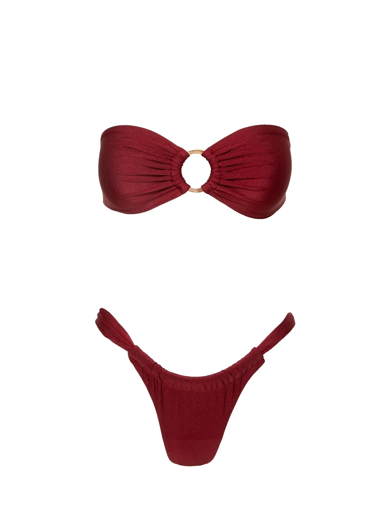 Janea Bandeau Bikini Top Burgundy - Image 5