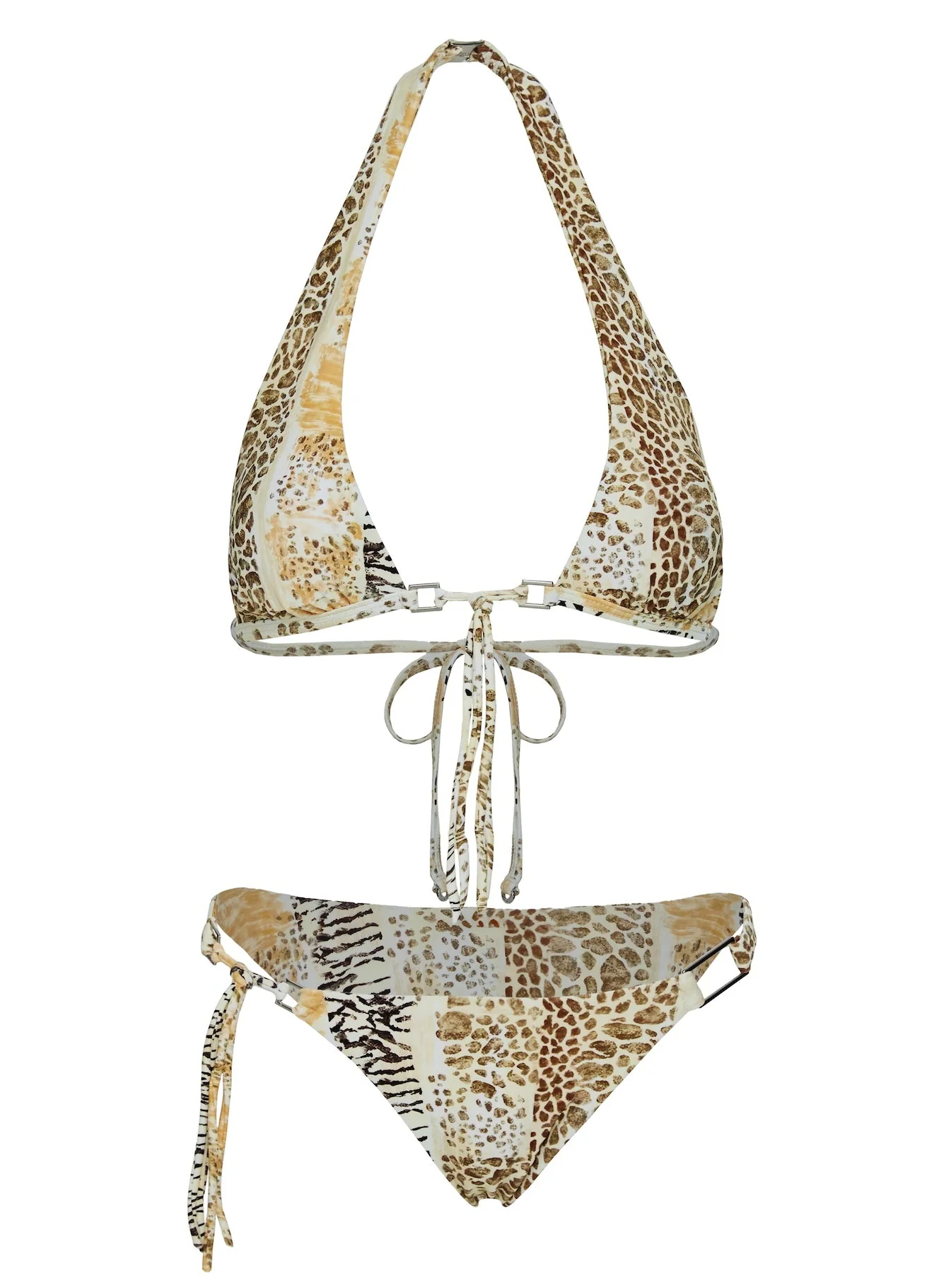 Janessa Hardware Tie Side Bikini Bottoms Animal Splice - Image 6