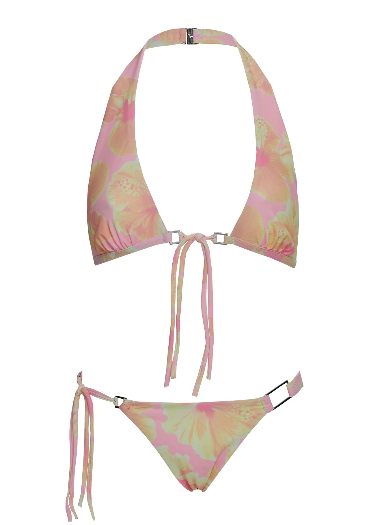 Janessa Hardware Tie Side Bikini Bottoms Pink / Yellow Floral - Image 5