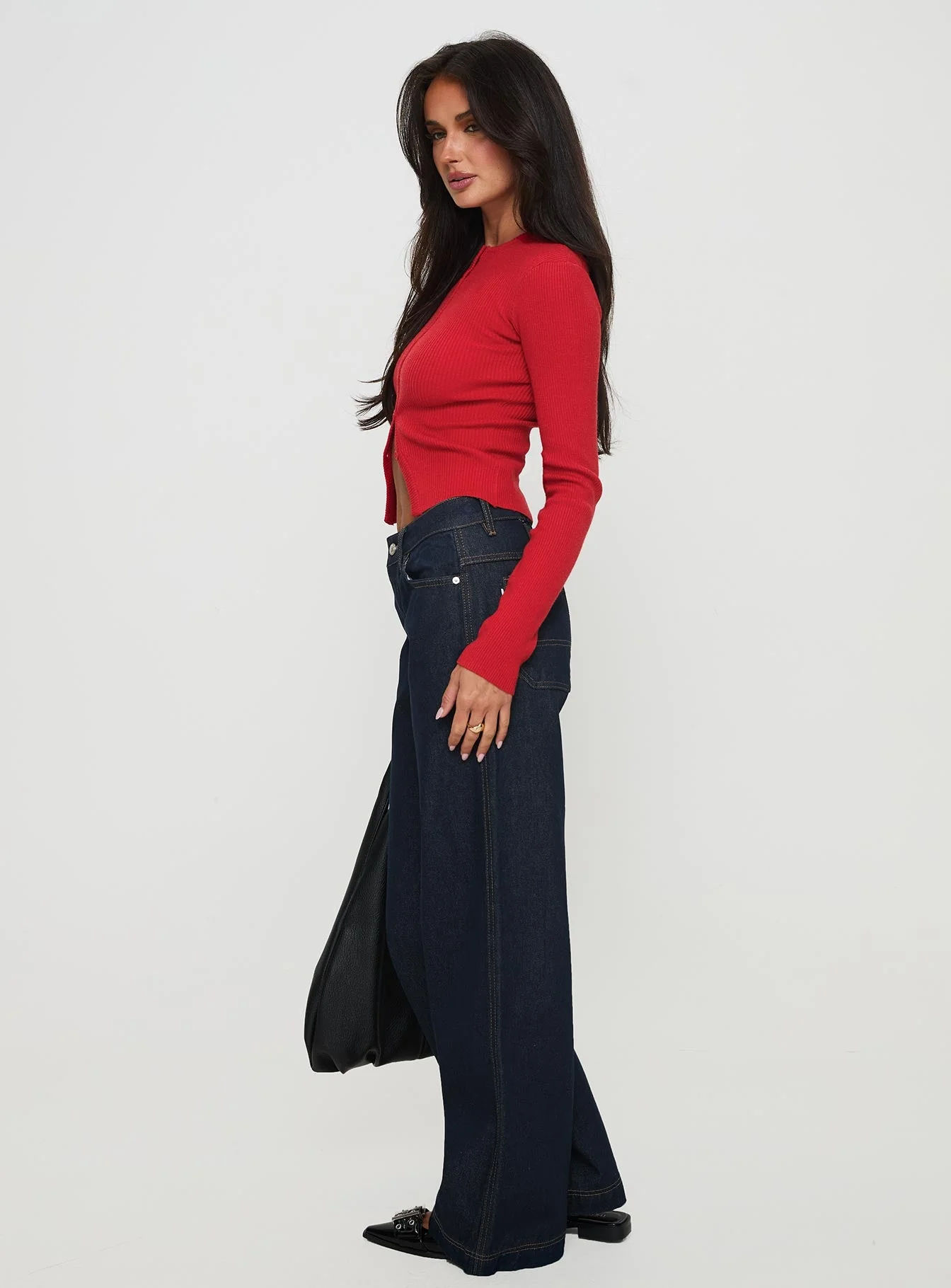 Jankins Mid Rise Baggy Jeans Dark Blue Wash - Image 4