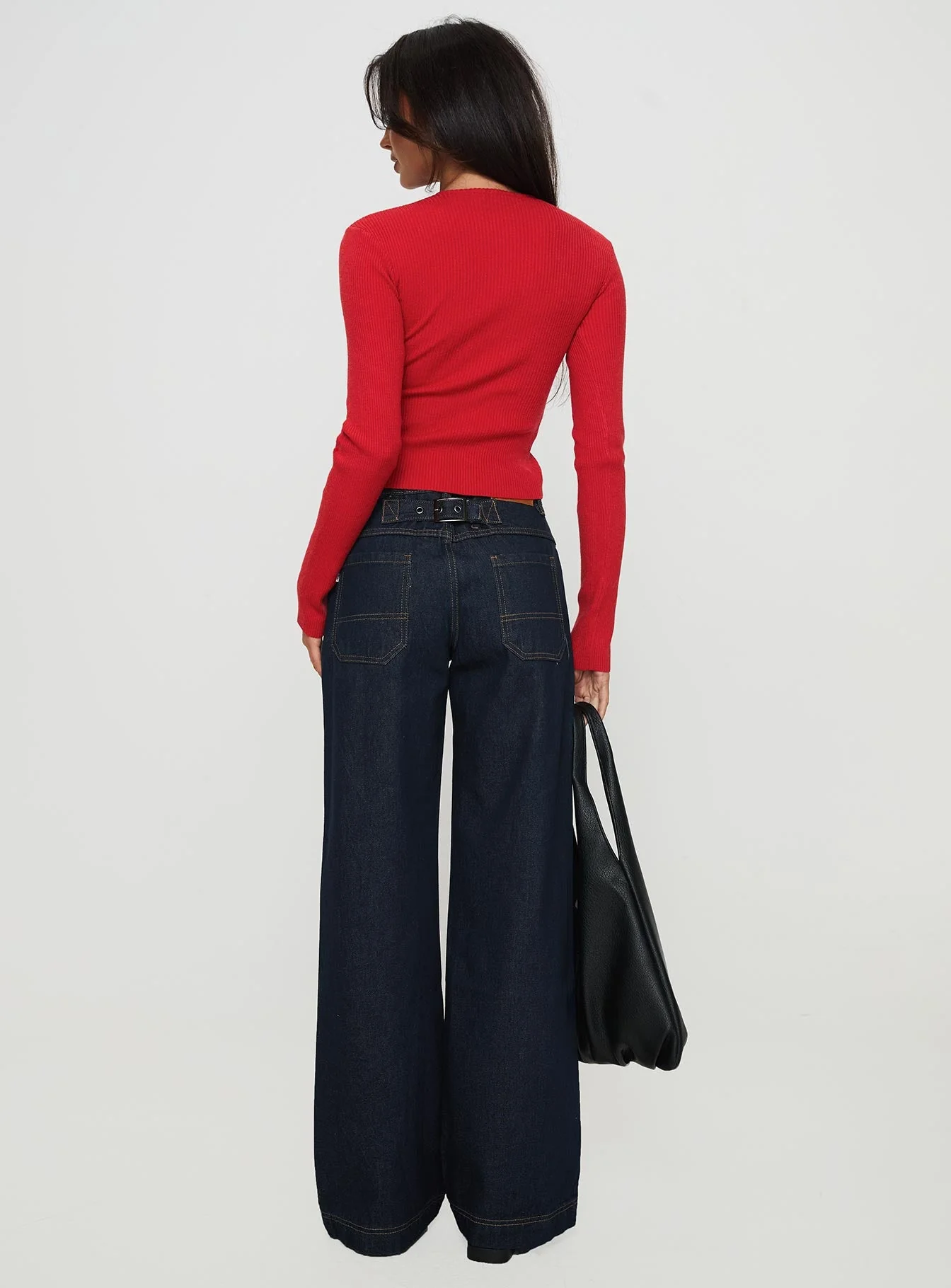 Jankins Mid Rise Baggy Jeans Dark Blue Wash - Image 5