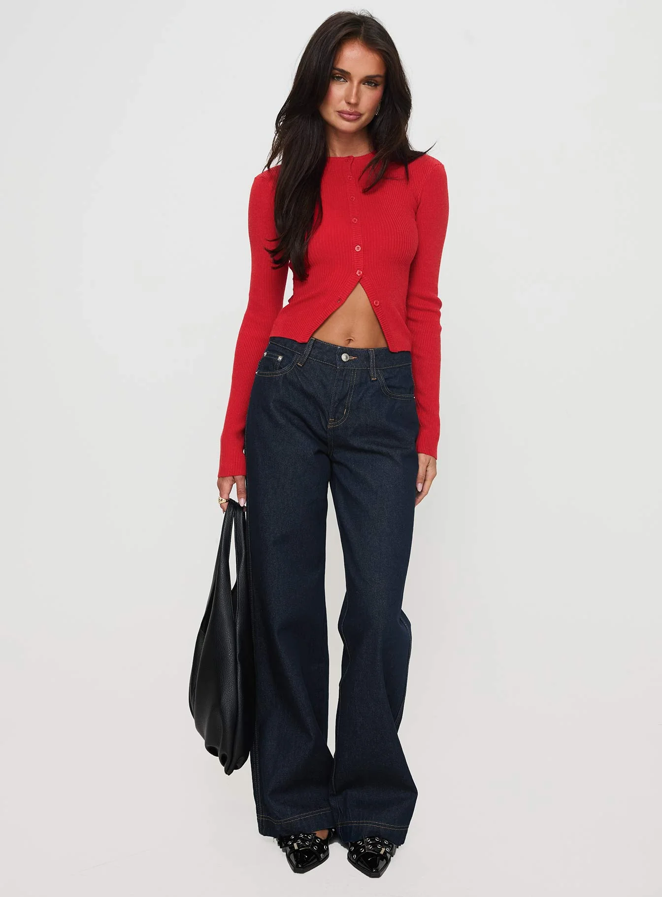 Jankins Mid Rise Baggy Jeans Dark Blue Wash - Image 7