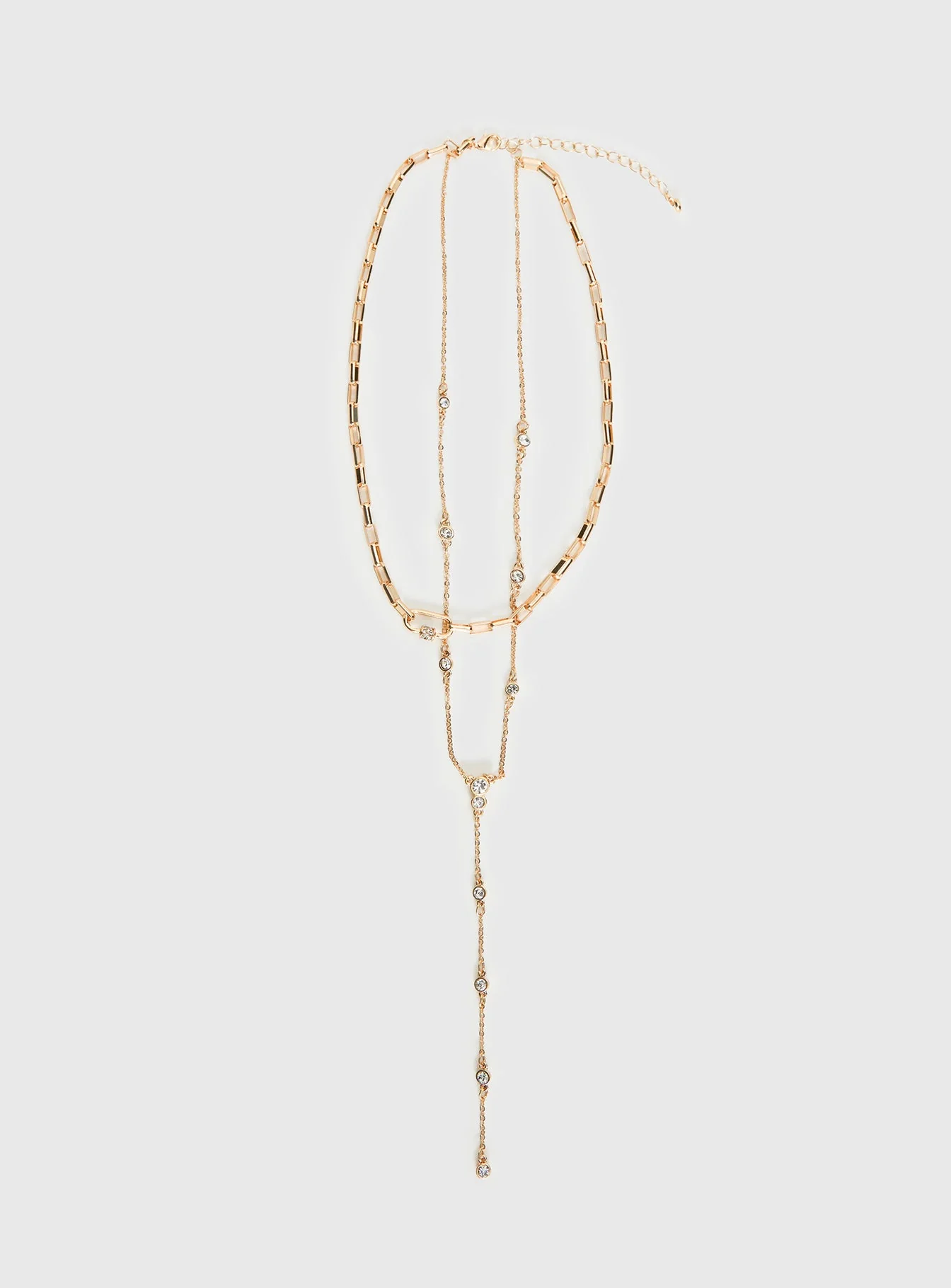 Jasenia Layered Y Necklace Gold - Image 2