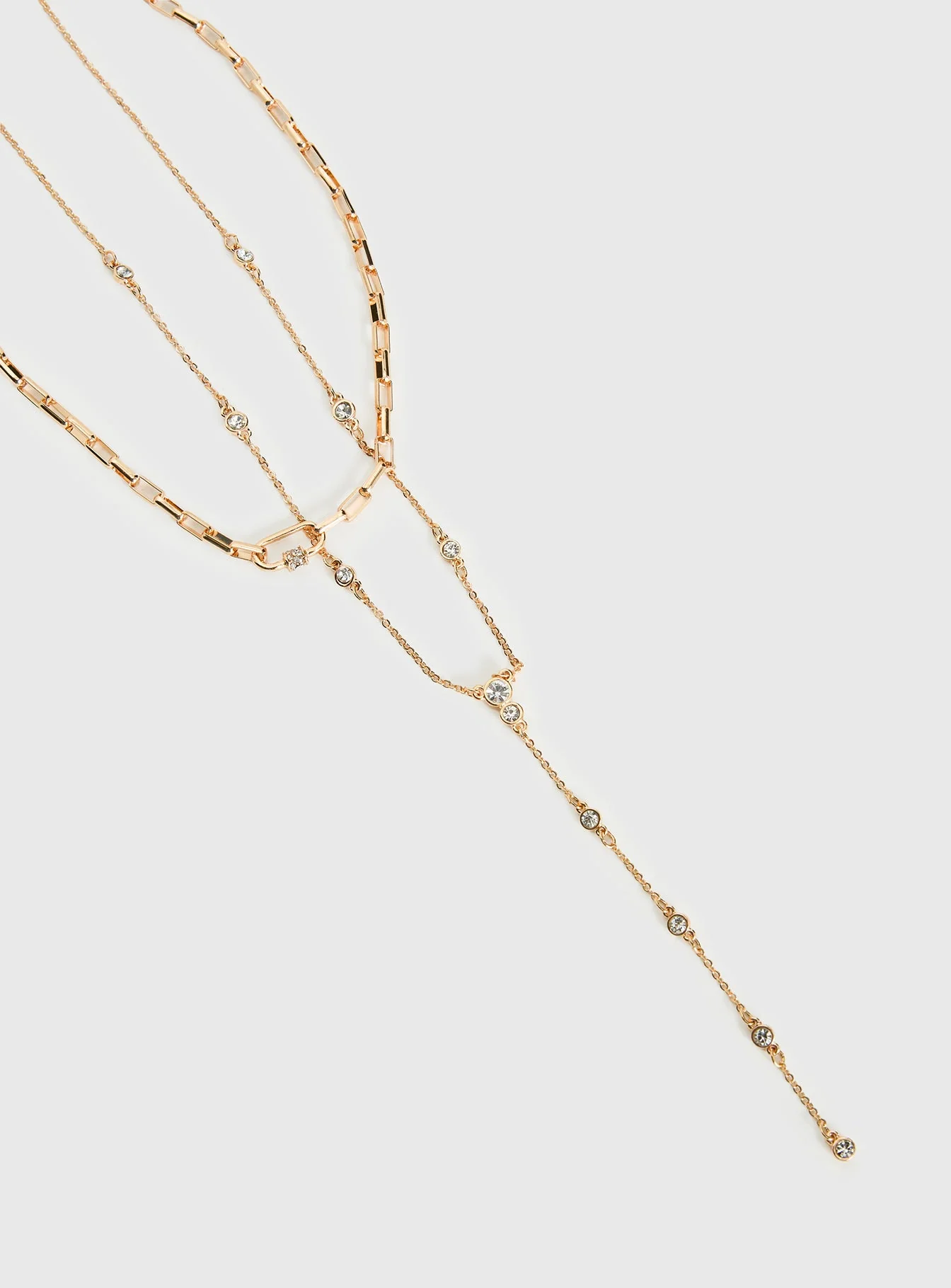 Jasenia Layered Y Necklace Gold - Image 3