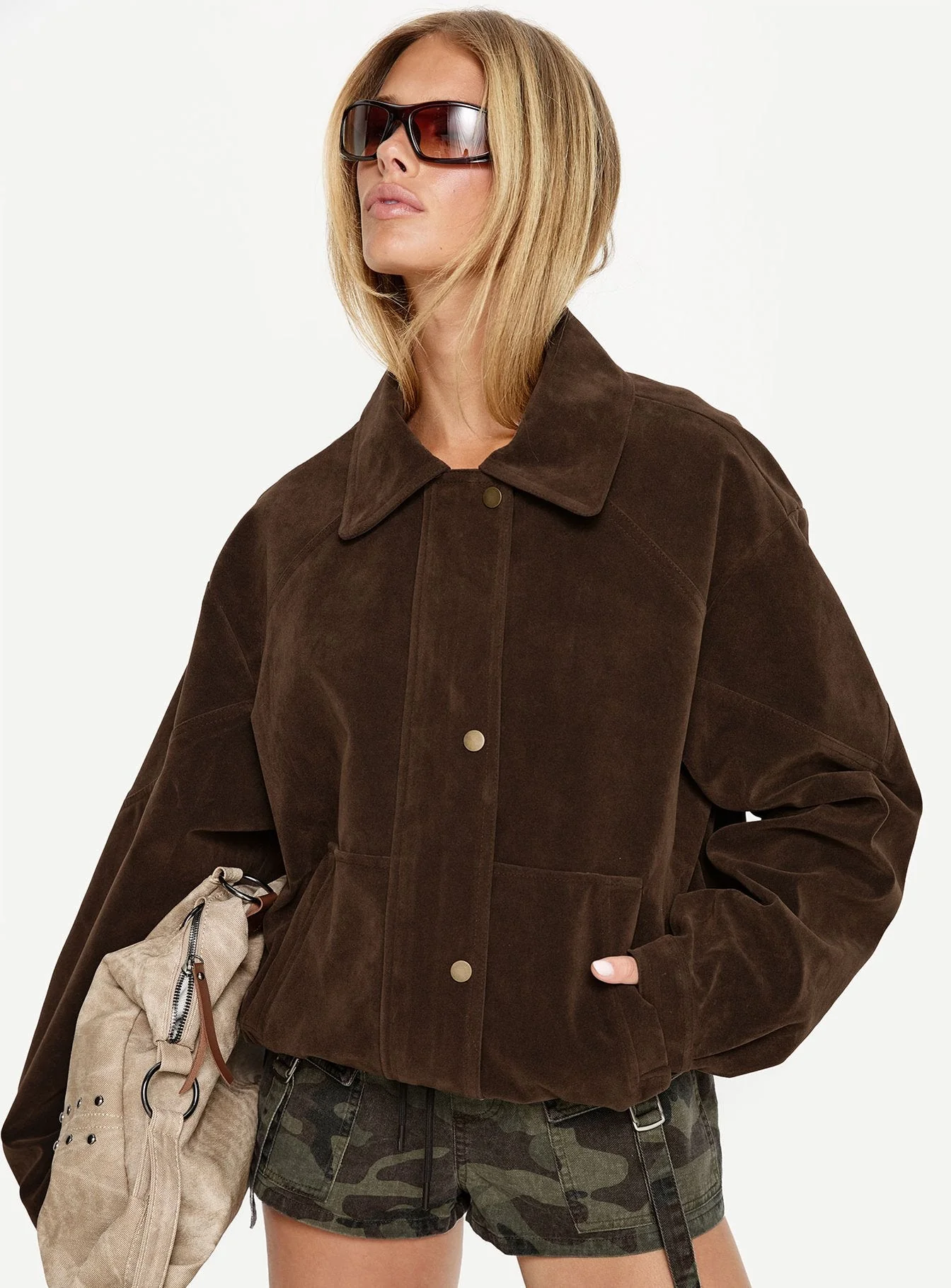 Jaxton Faux Suede Jacket Chocolate - Image 9