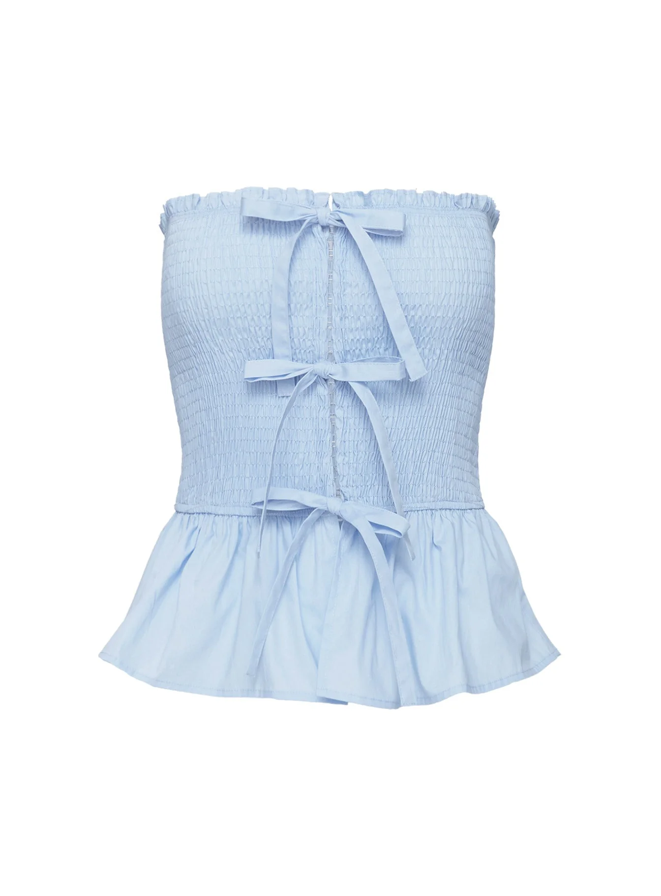 Jaymie Strapless Bow Top Blue - Image 5