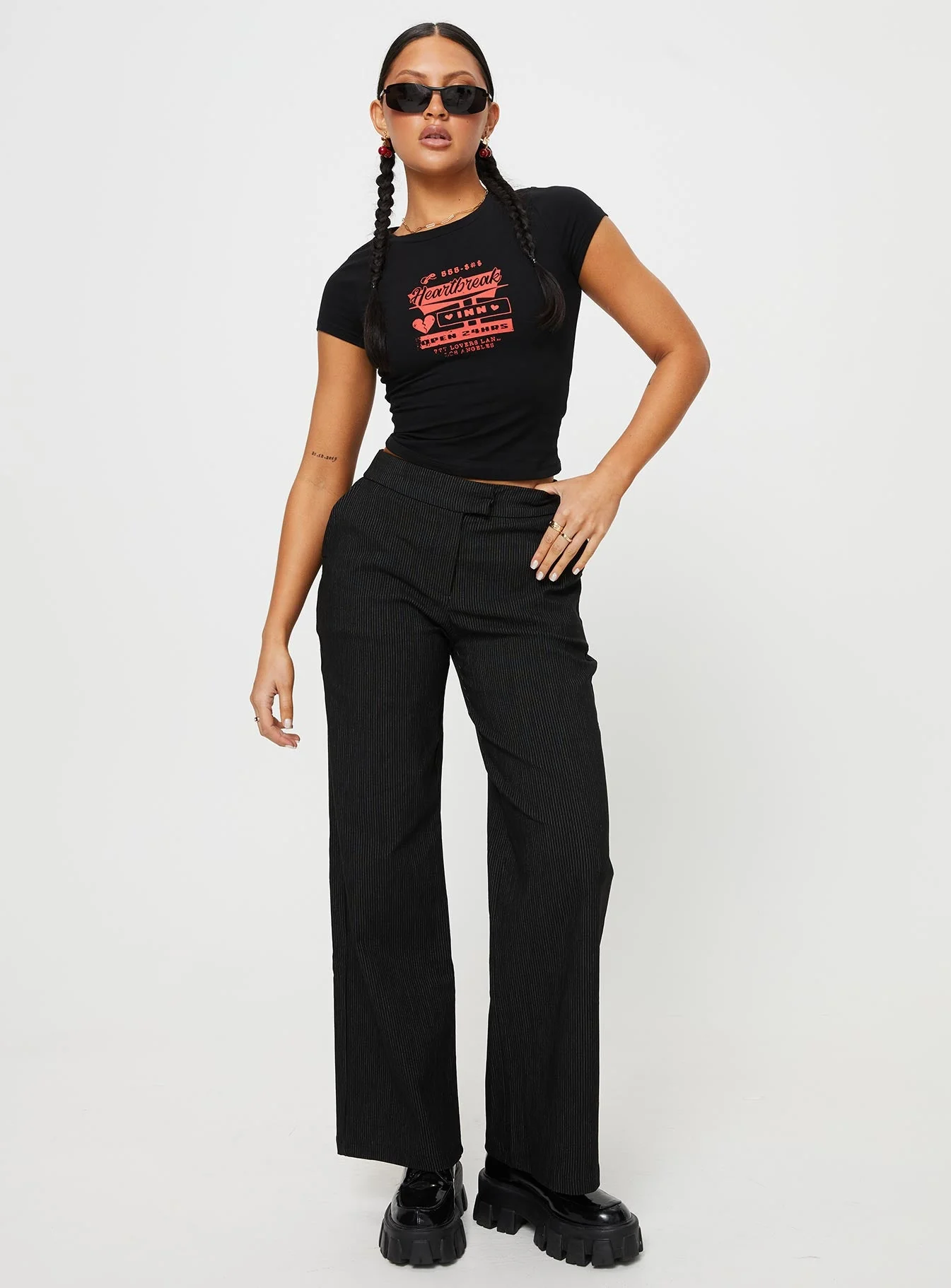 Jeller Pinstripe Pants Black Petite - Image 3
